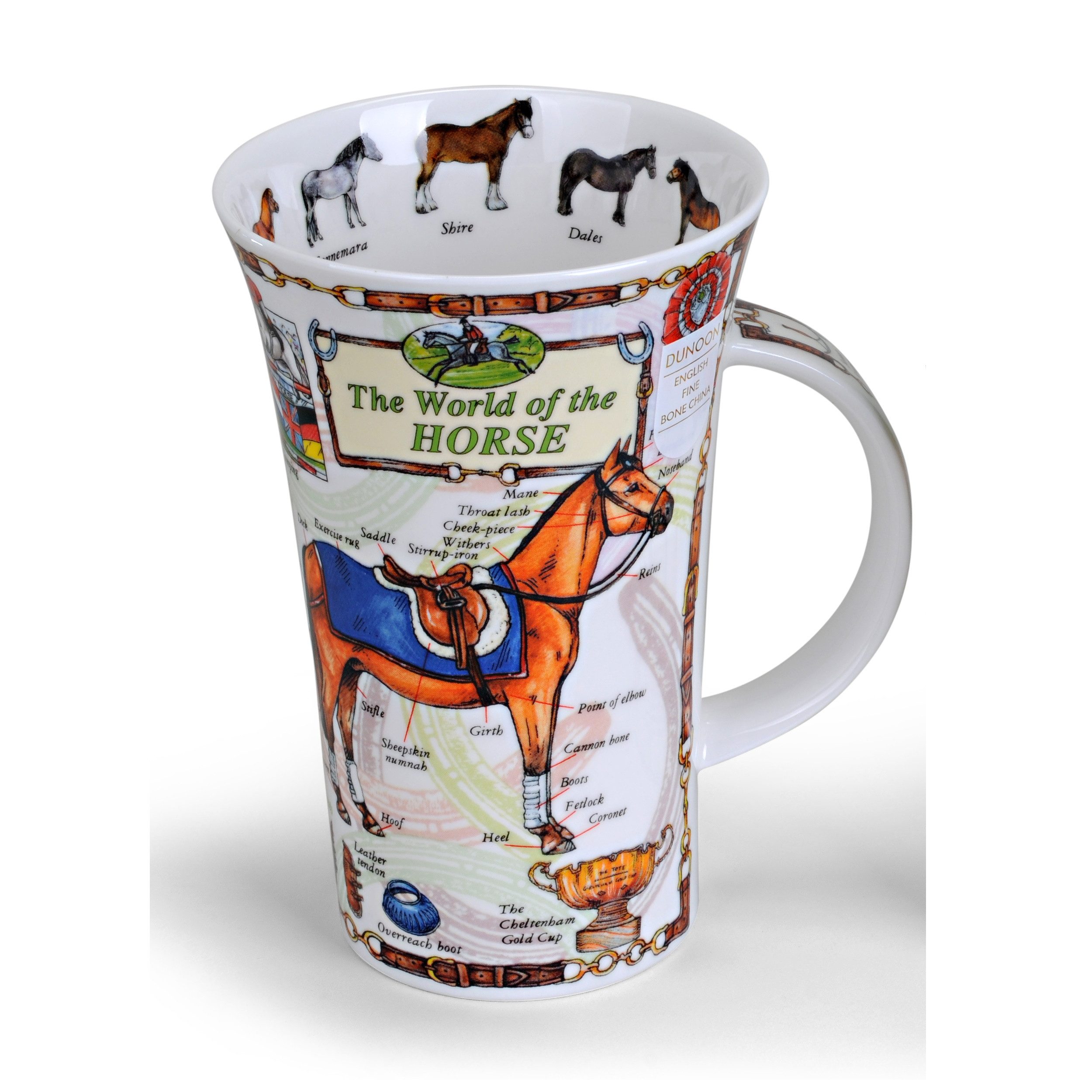 formano Tasse Dunoon Glencoe, Porzellan, Spülmaschinengeeignet, Weiß, Pferde, H: 15.5cm