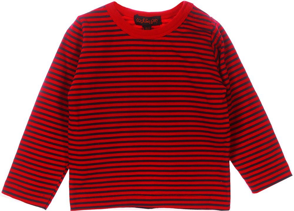 Langarmshirt Baby Shirt T-Shirt langarm in rot gestreift 68 74 80