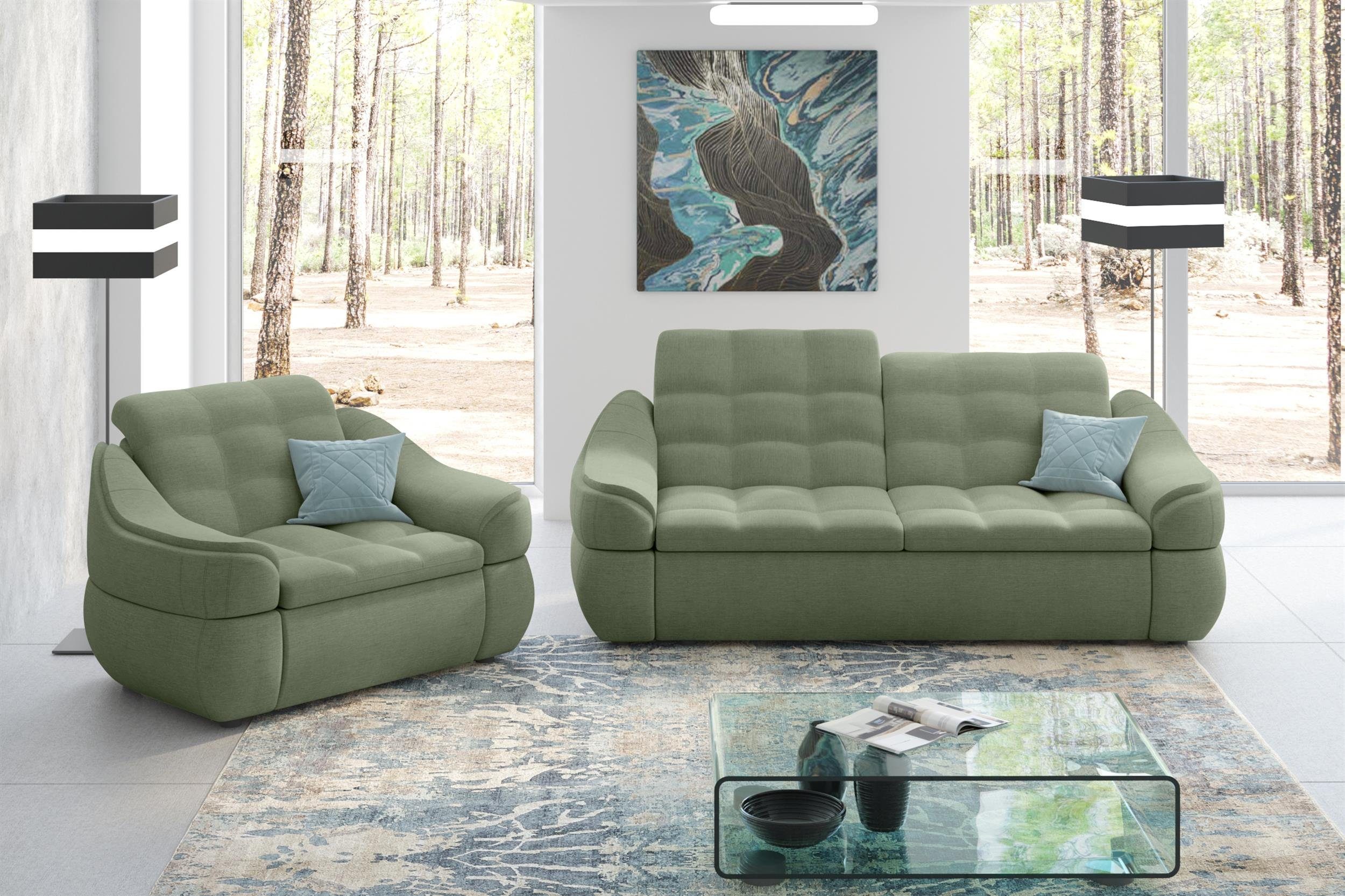 Sessel, Europa made Stylefy (2-tlg), Modern 2-Sitzer (Set Design, aus in Sofa Polstergarnitur Alisa, bestehend und