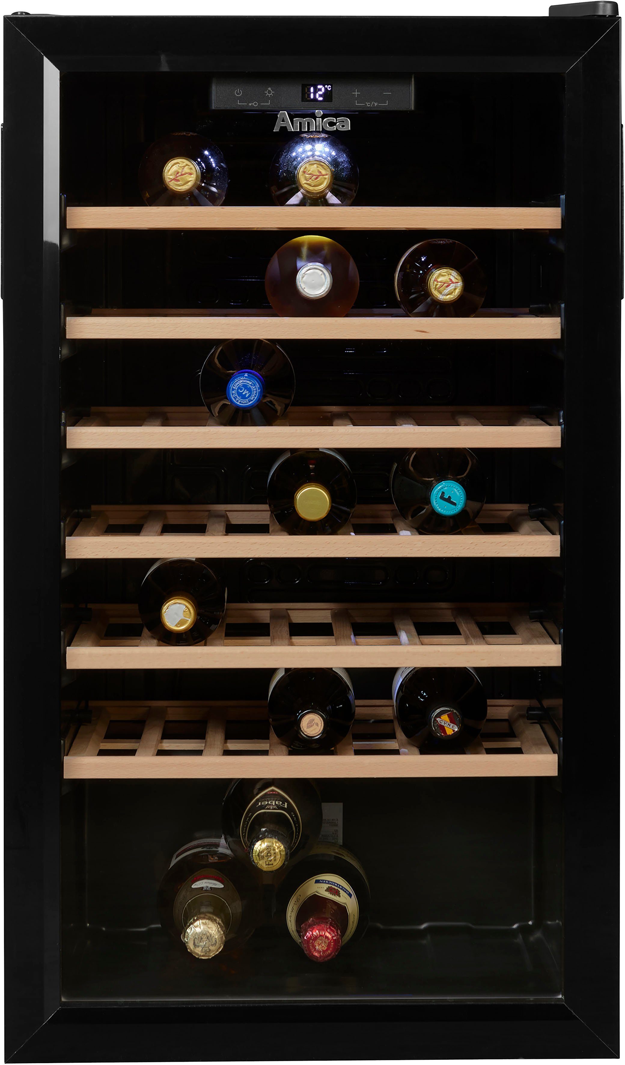 Amica Weinkühlschrank WK Standkühlschrank 901 341 á 0,75l, Standardflaschen S,für 52