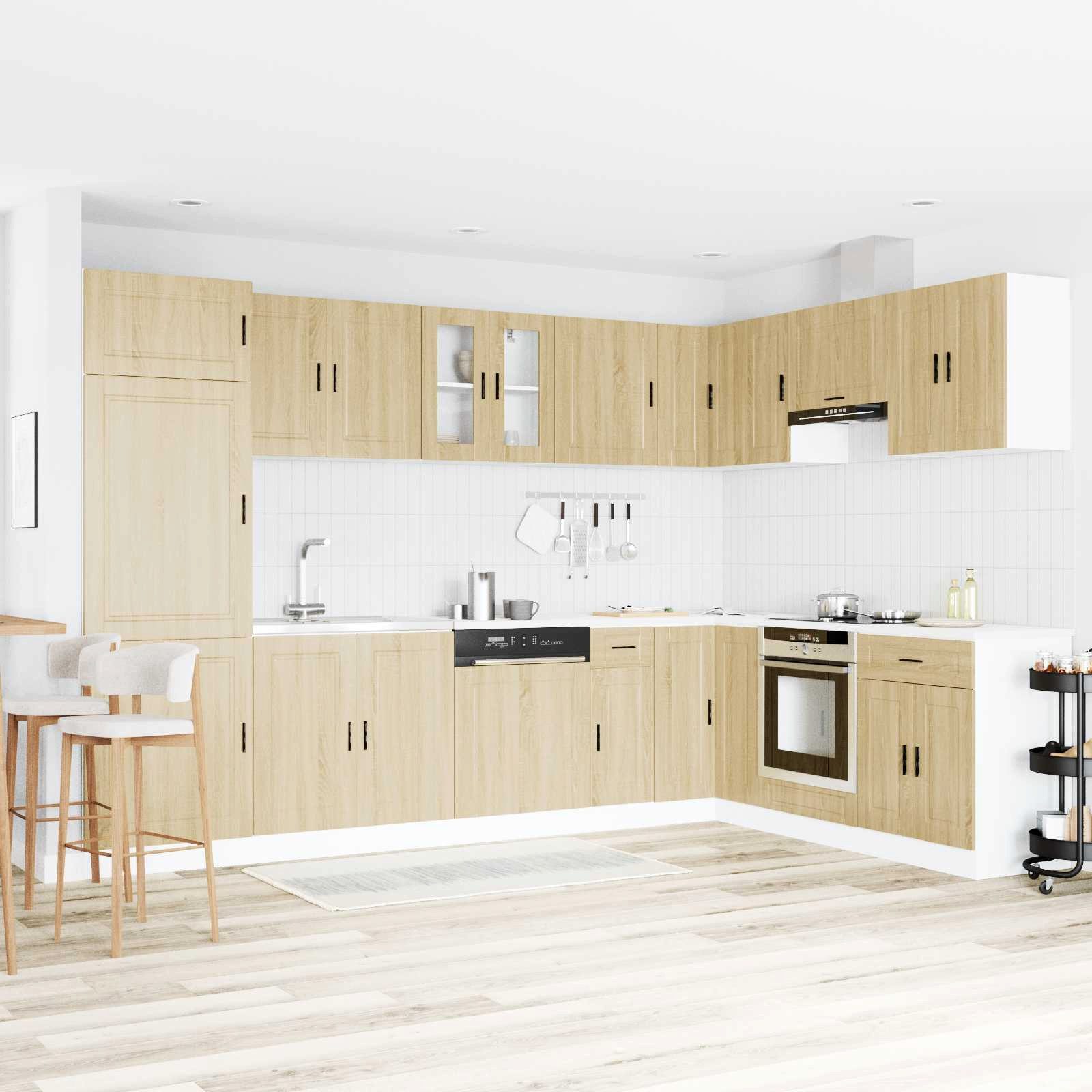 vidaXL Badezimmerspiegelschrank Waschbecken-Unterschrank Porto 2 stk. Braun 80 x 46 x 81.5 cm (2-St)