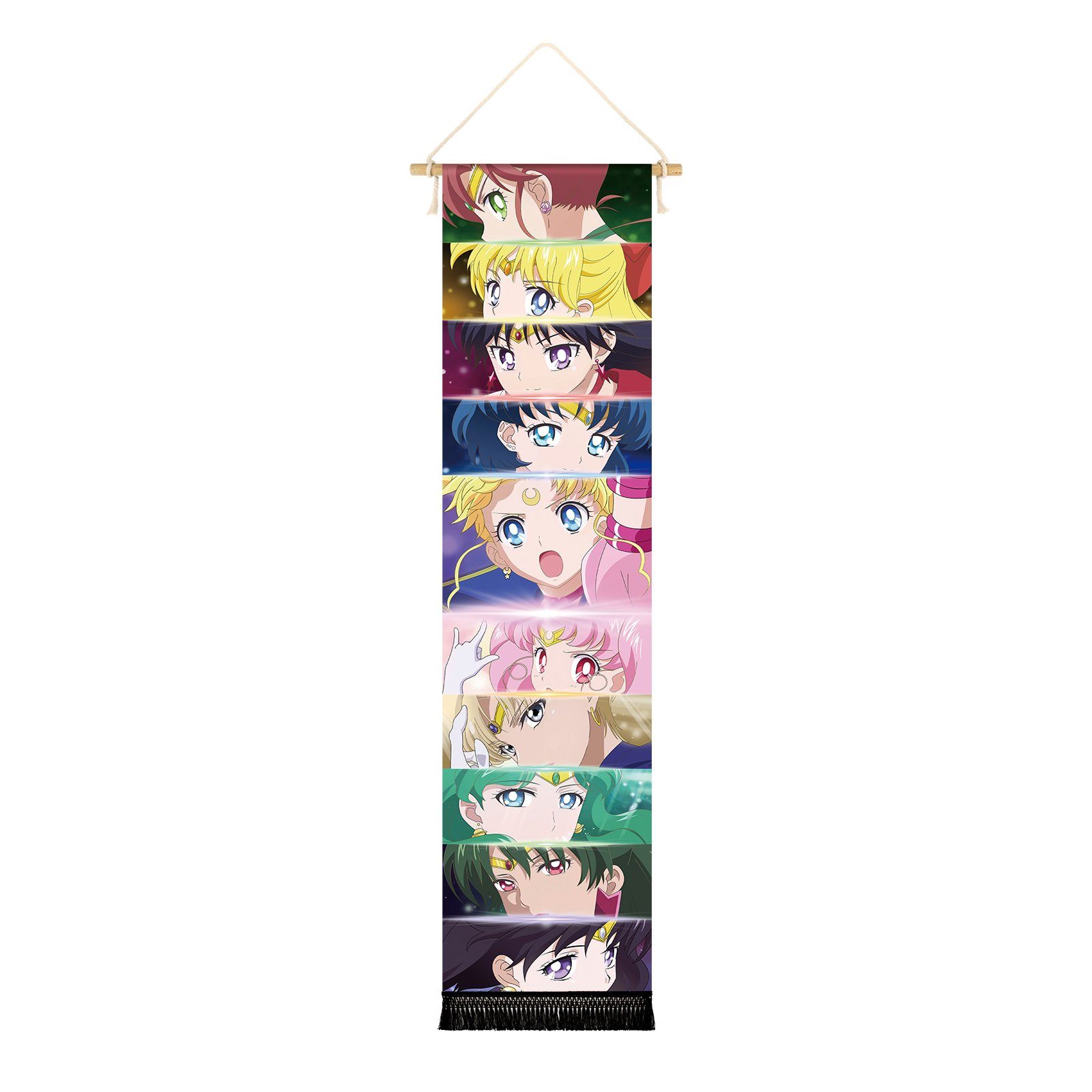 GalaxyCat Poster Großes Sailor Moon Crystal Rollbild / Kakemono aus Stoff, Poster, Ausschnitte des Sailor Teams, Sailor Moon Crystal Rollbild / Kakemono