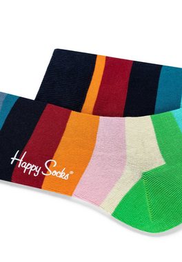 Happy Socks Basicsocken 3-Pack Stripe Tea Milk gekämmte Baumwolle