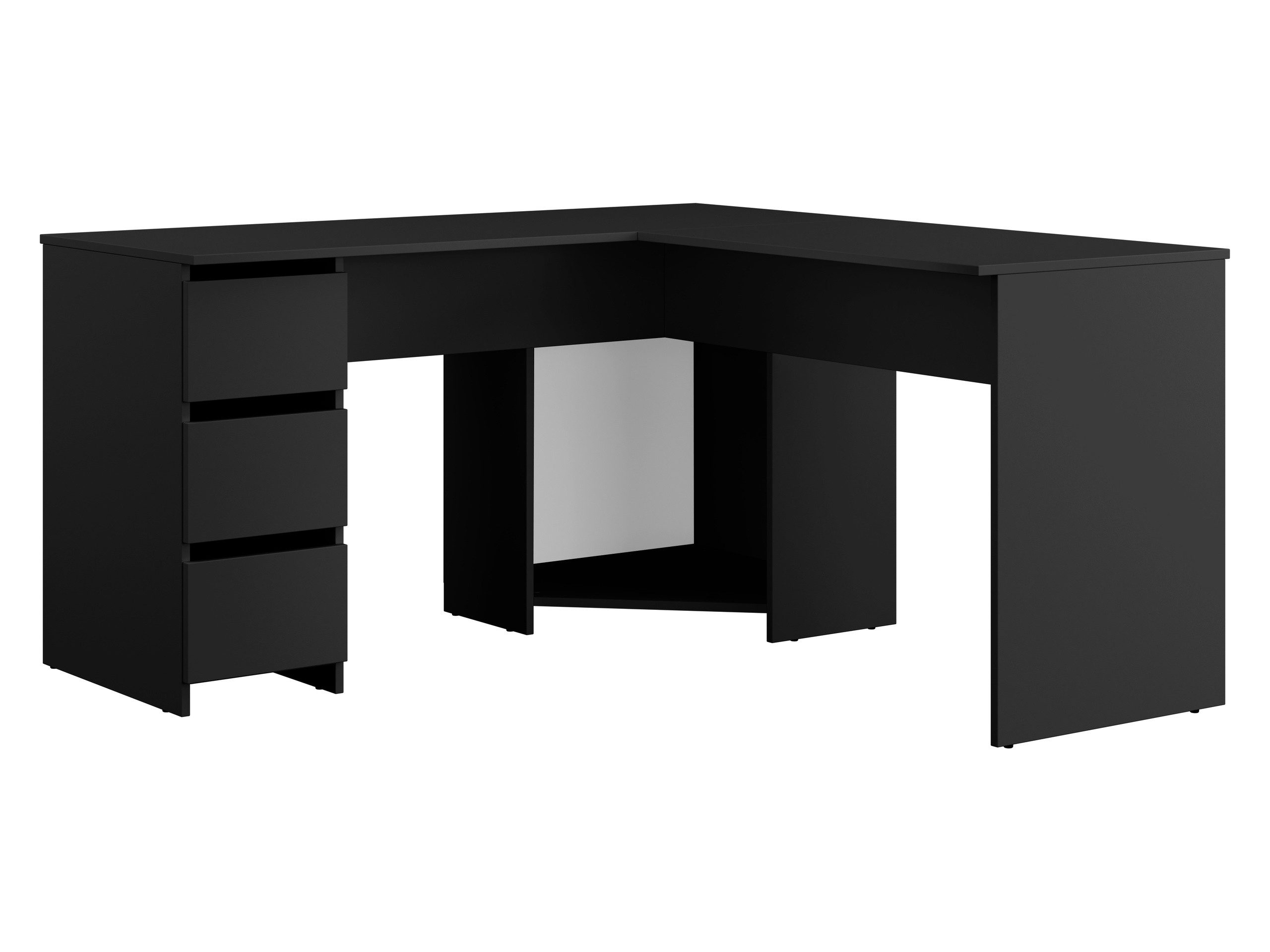 MIRJAN24 Schreibtisch Fotyn (mit 3 Schubladen und Fächer), 142x142x74 cm