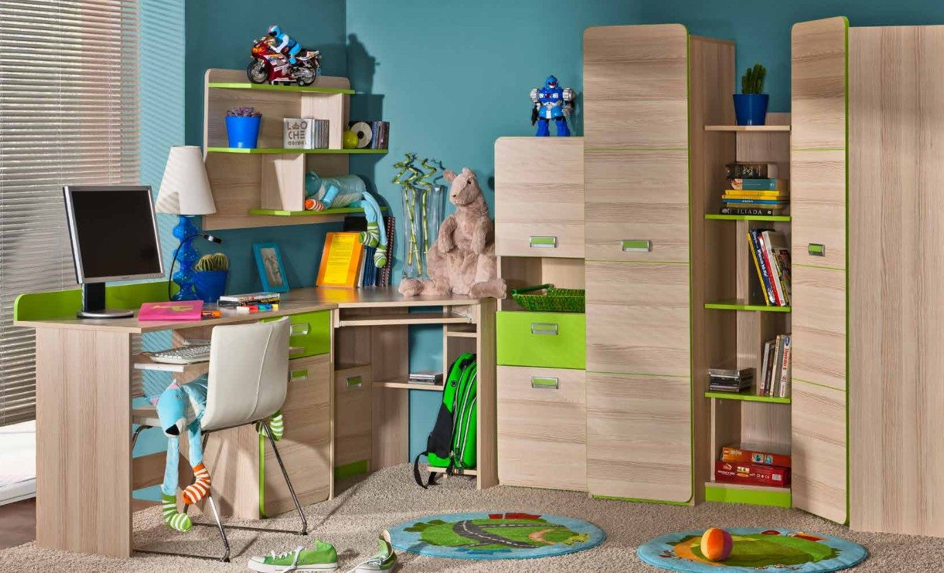 Jugendzimmer-Set Jugendzimmermöbel in Braun mit Bett, Kleiderschrank und Kommode