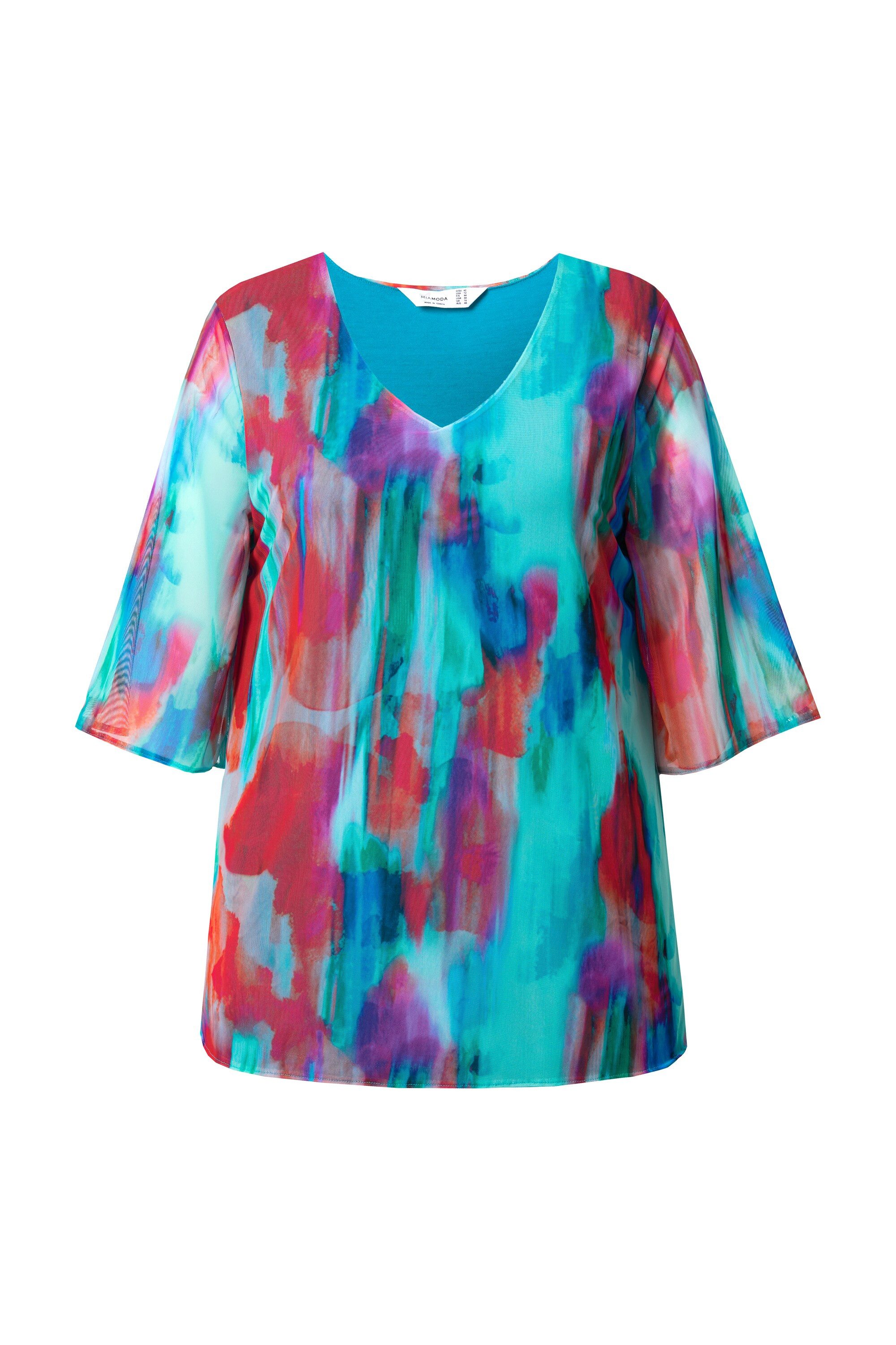 MIAMODA Druckbluse Meshbluse A-Linie Mesh mit günstig online kaufen