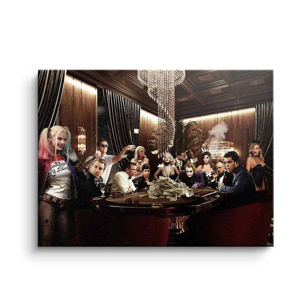 Schauspieler of people night Leinwandbild, Character Rahmen Leinwandbild schwarzer Poker DOTCOMCANVAS® Movie group