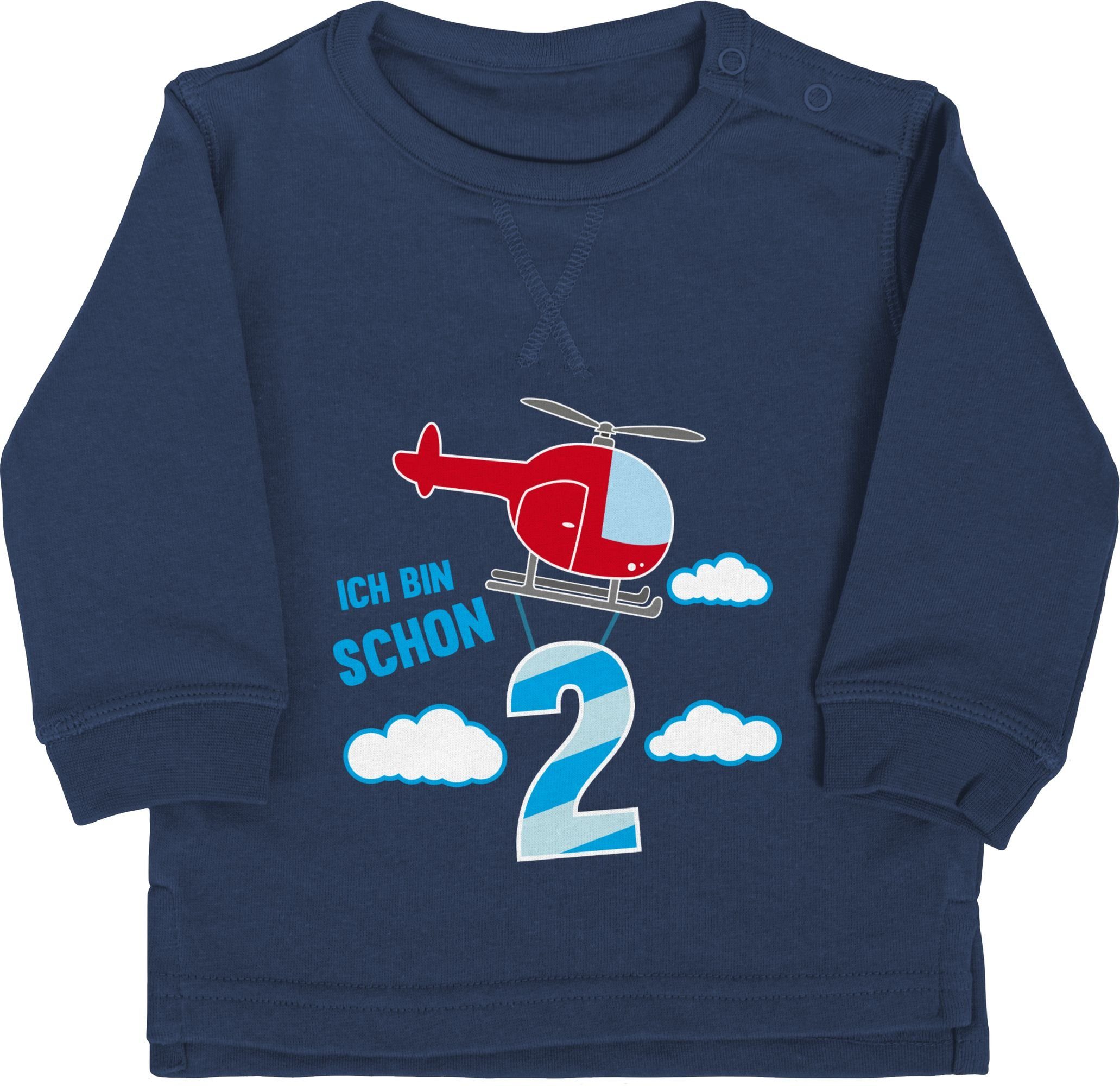 Shirtracer Sweatshirt Ich bin schon zwei Hubschrauber 2. Geburtstag 1 Navy Blau
