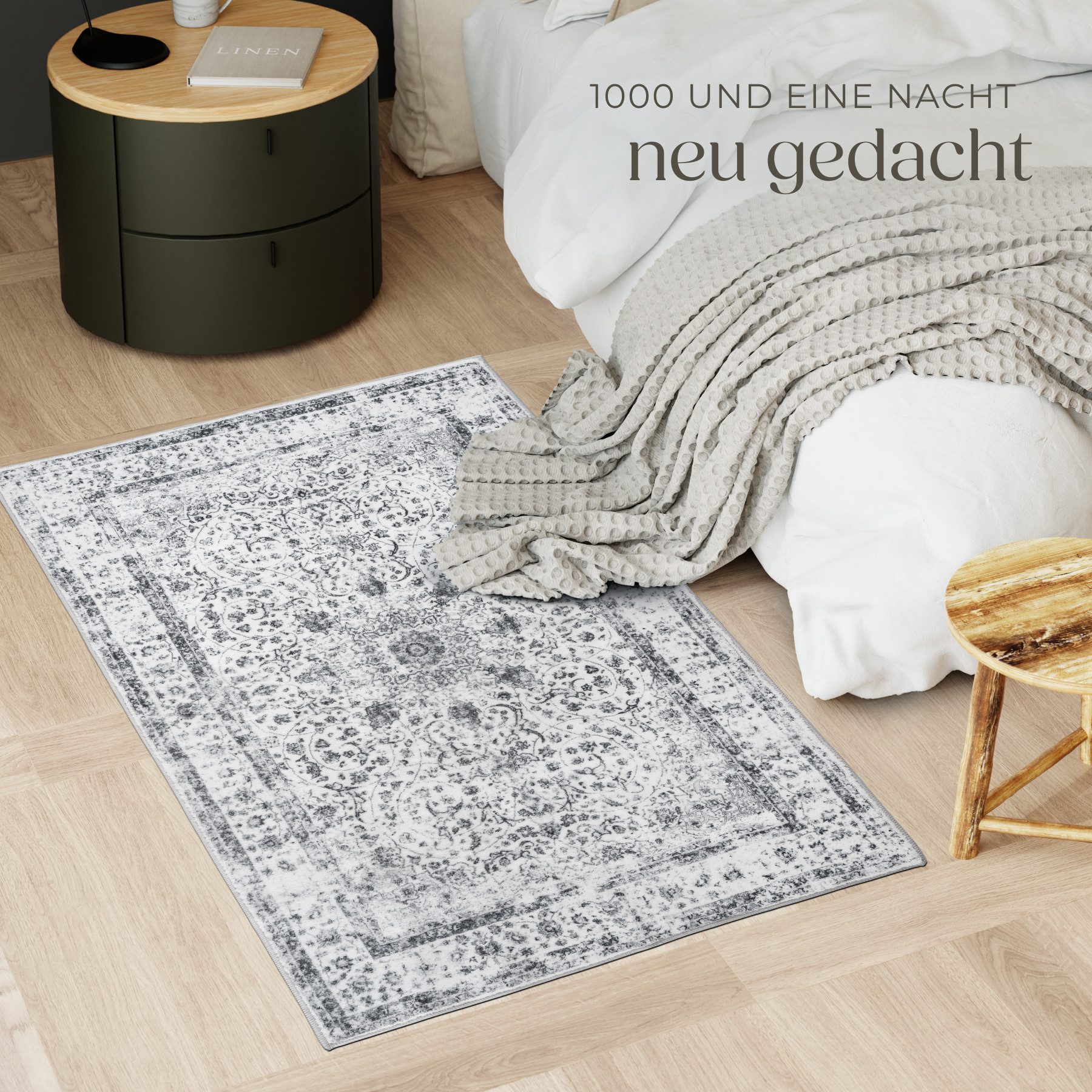 tectake Teppich Vintage Designer Teppich, Eckig, Höhe: 0.6 mm, verschiedene Größen