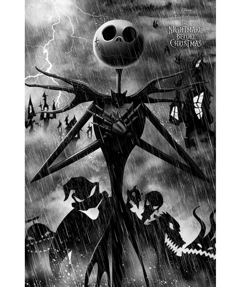 The Nightmare Before Christmas Poster Storm, Jack Skellington Plakat Wanddekoration
