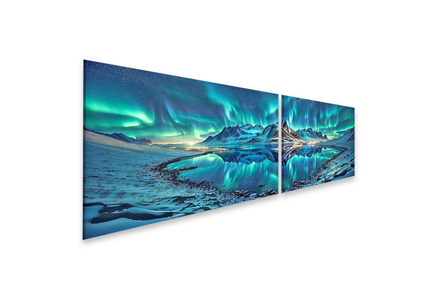 islandburner Leinwandbild Polarlichter über Nachtlandschaft atemberaubend Aurora Borealis