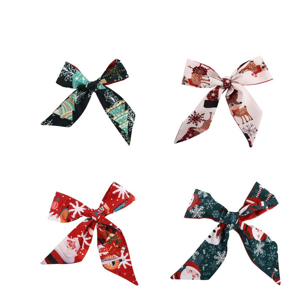 Coonoor Halstuch Weihnachten bedruckte Seidenschals, Langes Haarband Retro günstig online kaufen