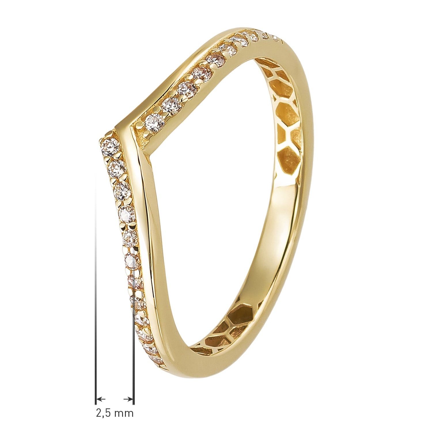 trendor Goldring Damenring Gold 333/8K Zirkonia-