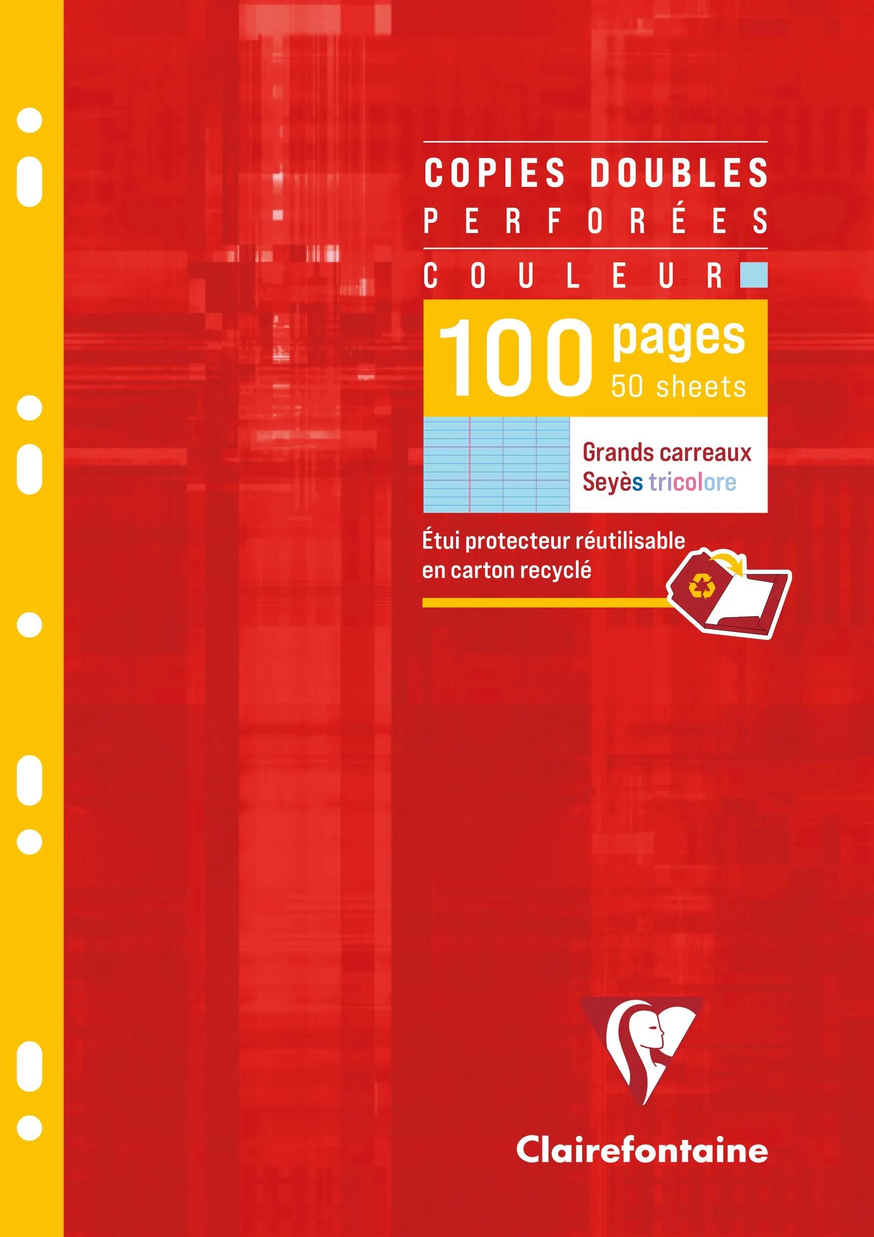 CLAIREFONTAINE Notizblock 10x Farbige Klausurbogen A4 100 Seiten FR Lineatur 4741C, Clairefontaine Metric