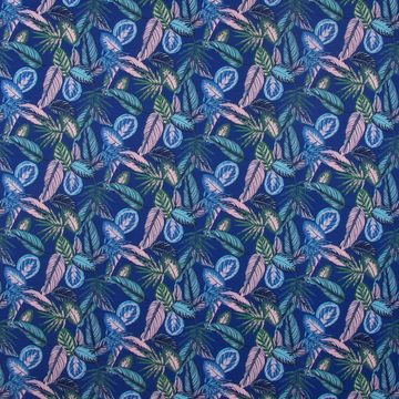 SCHÖNER LEBEN. Tischläufer SCHÖNER LEBEN. Tischläufer Dschungelpflanzen blau grün rosa 40x160cm, handmade