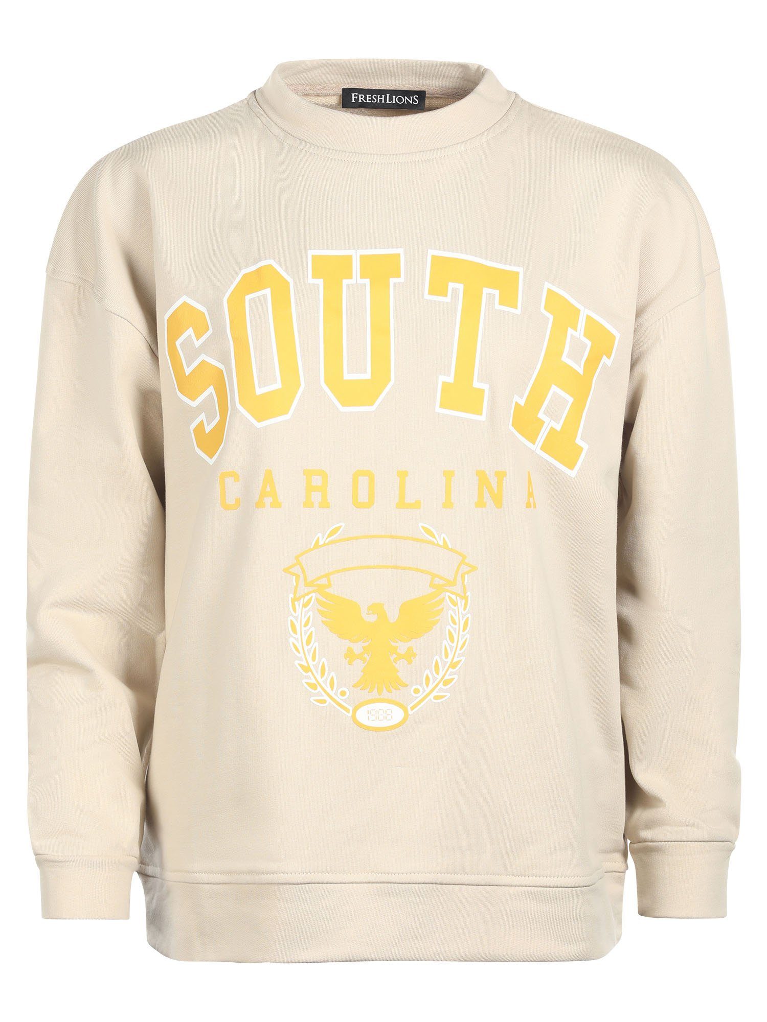 Freshlions Sweater Freshlions South Carolina Chic-Sweatshirt Ohne, keine Angabe Beige