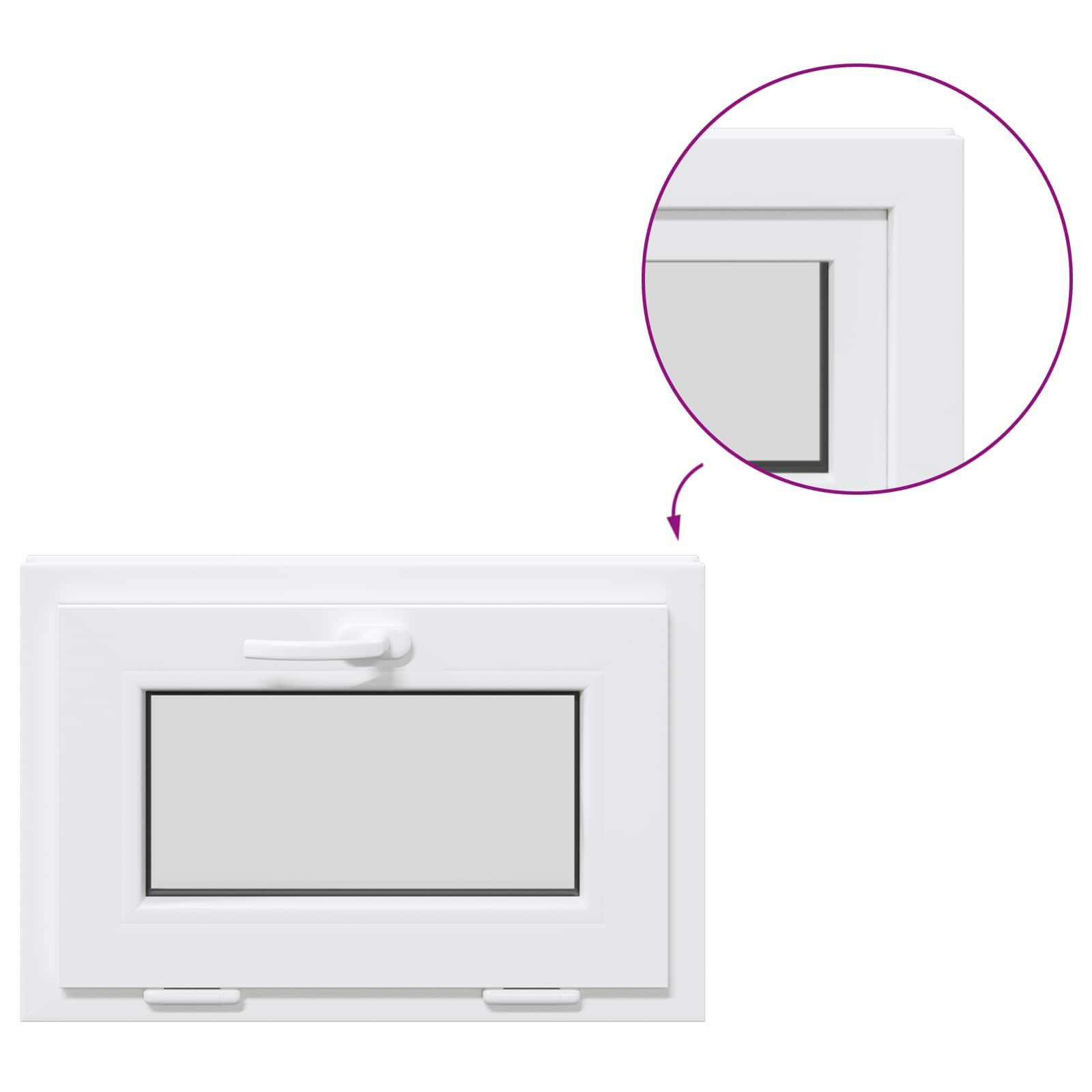vidaXL Fenster Kippfenster für den Keller RISOR 65 x 45 cm PVC und Glas, (1 St)