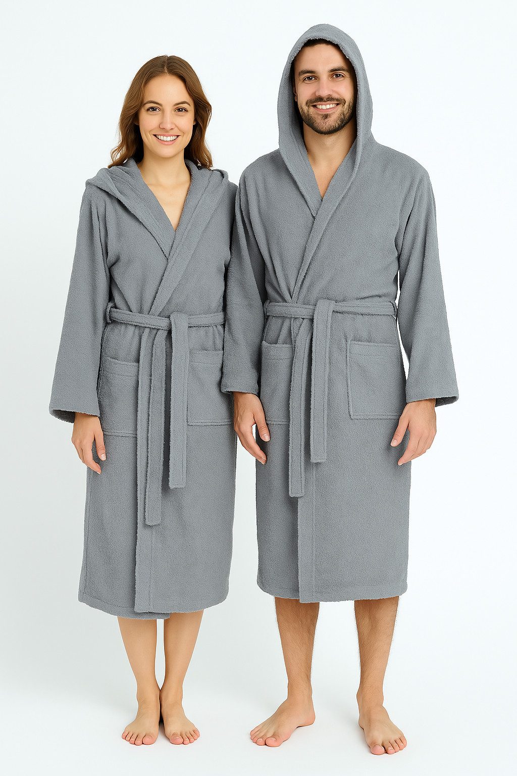Veluna Home Unisex-Bademantel lang mit Kapuze, günstig online kaufen