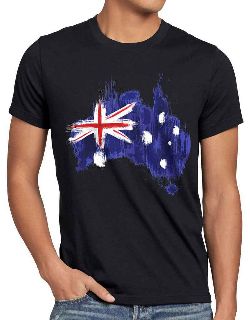 style3 Print-Shirt Herren T-Shirt Flagge Australien Fußball Sport Australia WM EM Fahne