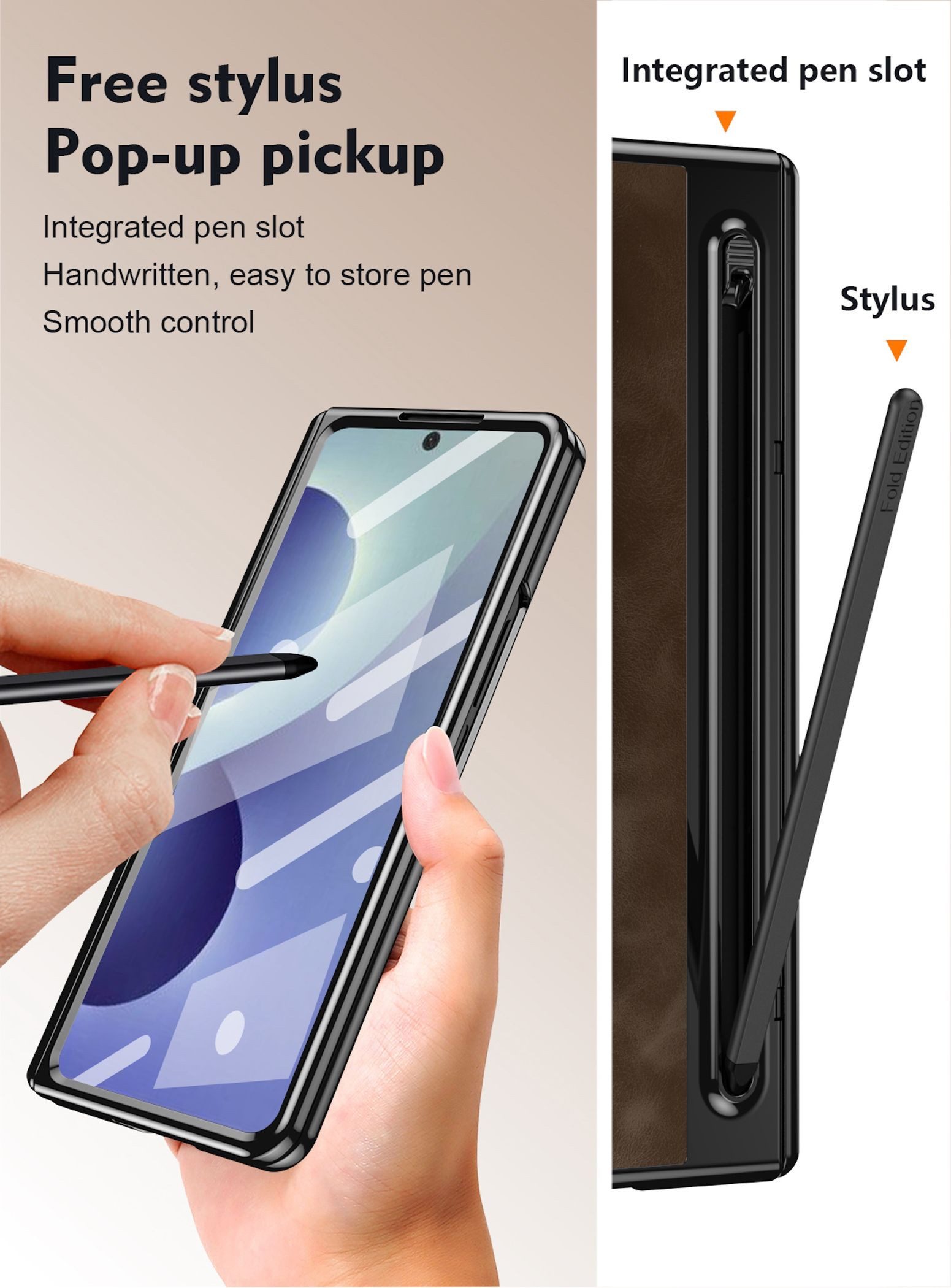 Wigento Handyhülle Klapphülle + H9 Display Glas Samsung Galaxy Z Fold8 5G Schwarz 8,00 Zoll und 6,50 Zoll, Display Pen, Standfunktion