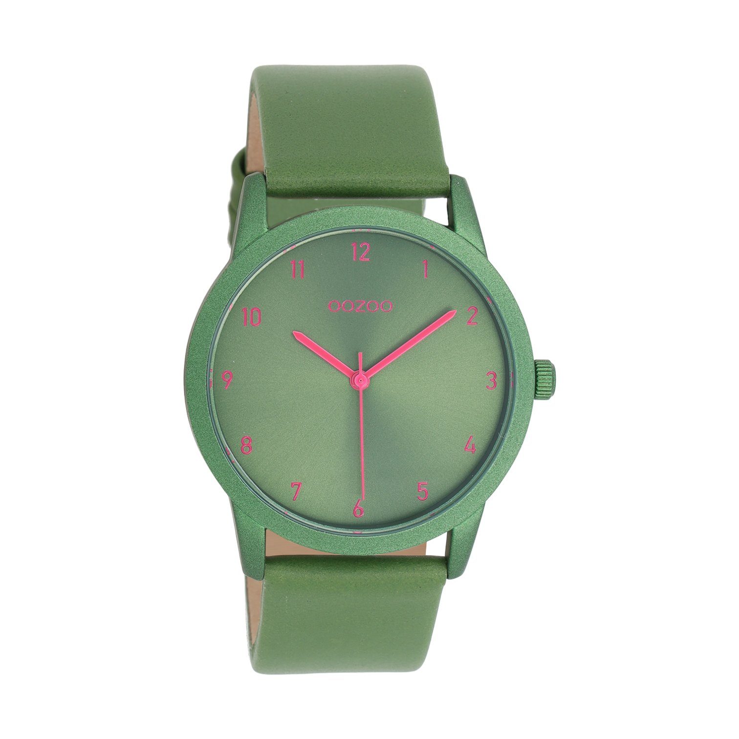 OOZOO Quarzuhr Damenuhr C11056 Moosgrün Lederband 38 mm C11056 günstig online kaufen