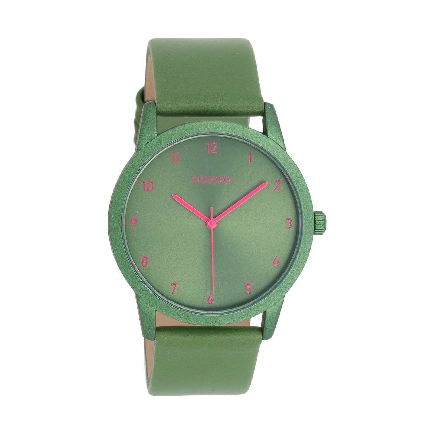 Timepieces Analog, Fashion-Style Quarzuhr mittel Damen (ca. Lederarmband, rund, Damenuhr Armbanduhr Oozoo OOZOO 38mm)