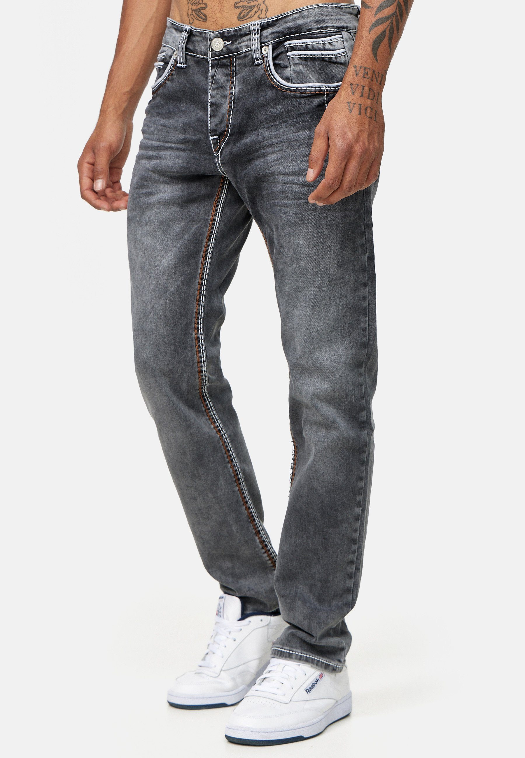Herren J-3211 Light Code47 Code47 Regular-fit-Jeans Grey Jeans