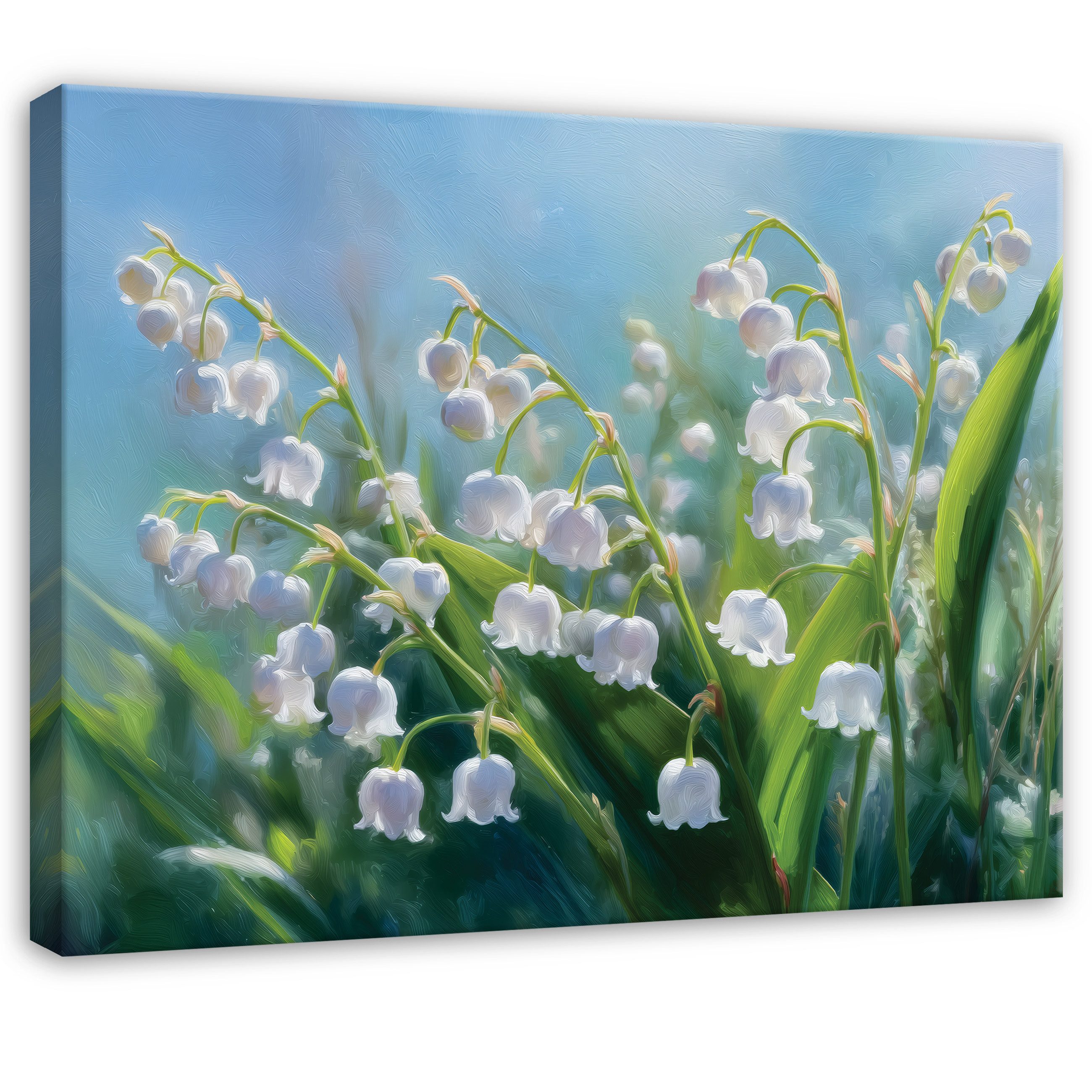 Wallarena Leinwandbild Blumen Natur - Grün - Elegant - Wohnzimmer, Blumen, 40x30x2cm
