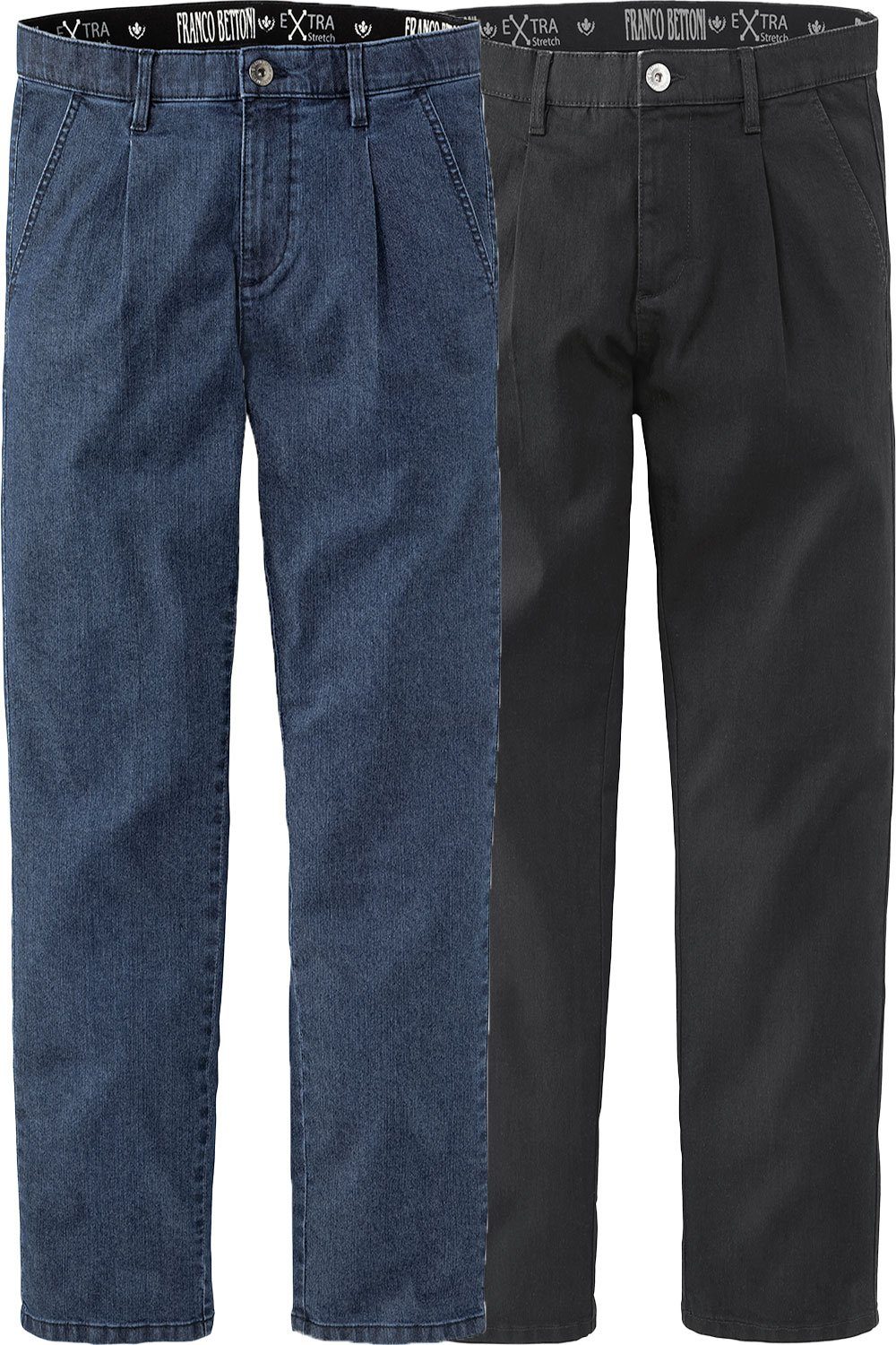 Franco Bettoni Regular-fit-Jeans (Packung, 2er-Pack) innovativer Hosenbund mit Extra-Stretch
