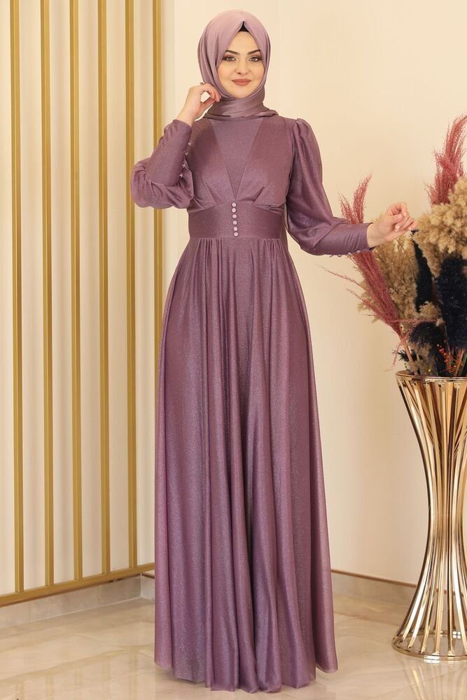 fashionshowcase Abendkleid Elegantes Glitzerndes Tüllkleid - Hijab Kleid Mo günstig online kaufen