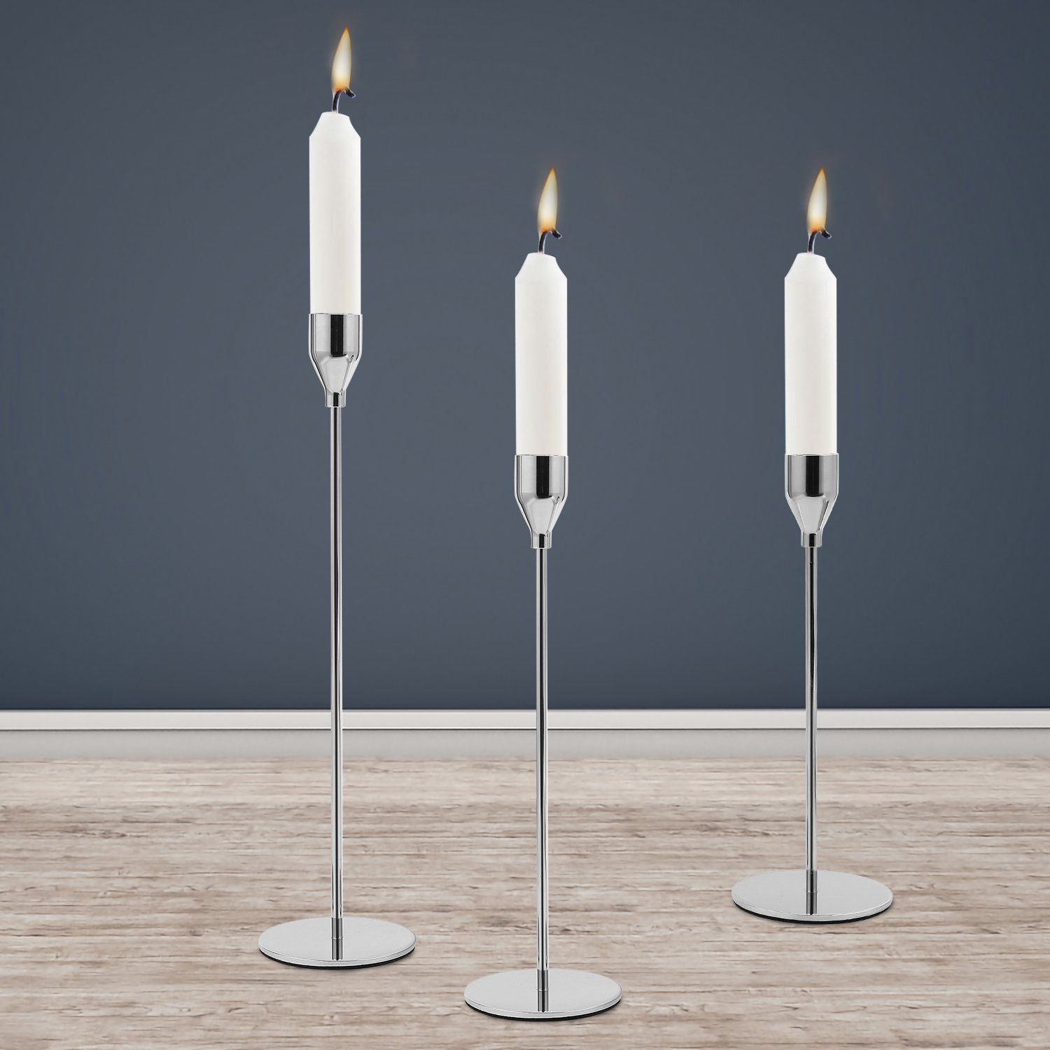 Lospitch Kerzenhalter Kerzenhalter für besondere Anlässe Deko Kerzenhalter Gold/silber 3er
