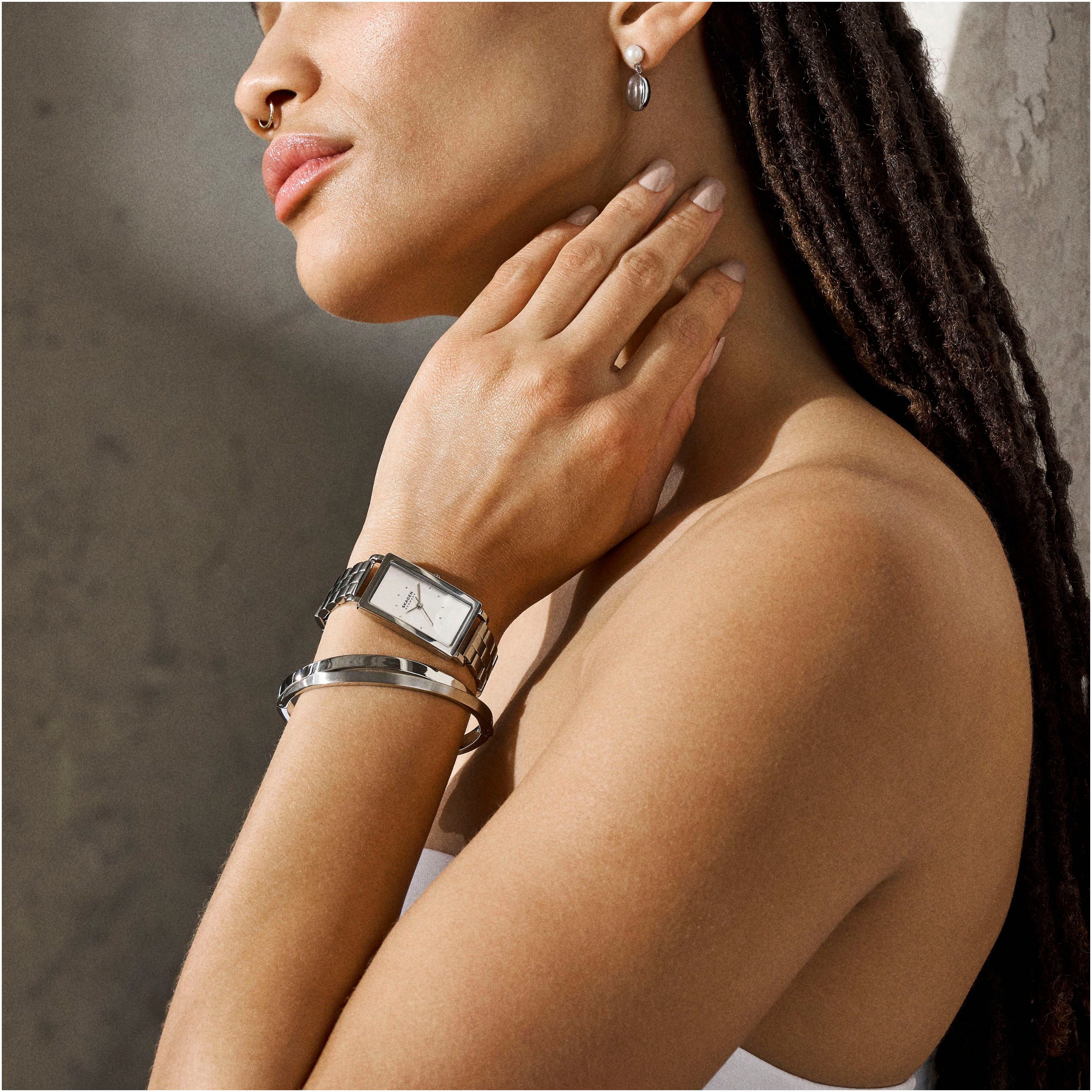 SKAGEN Paar Ohrstecker Schmuck Geschenk Edelstahl Ohrringe AGNETHE PEARL PEBBLE, mit Süßwasserzuchtperle