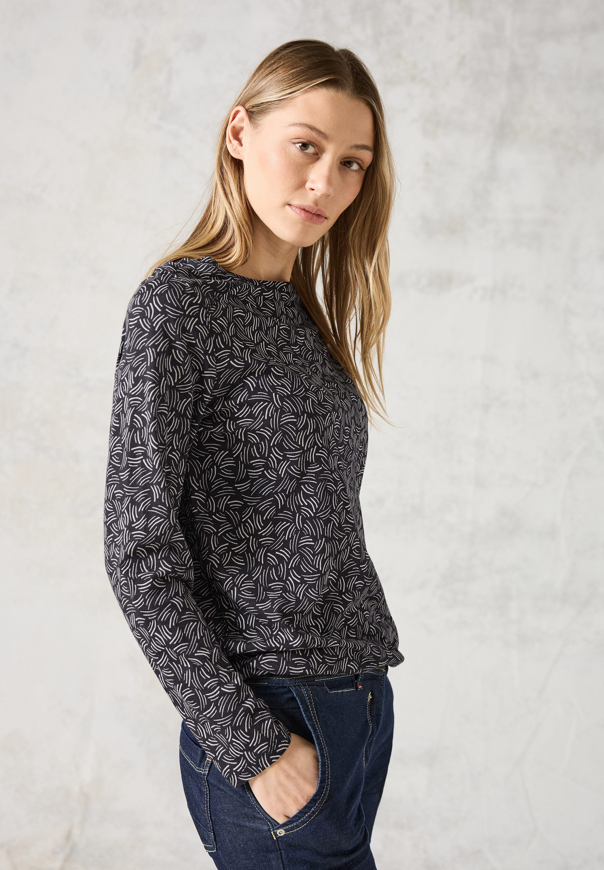 CECIL Langarmshirt mit grafischem Muster