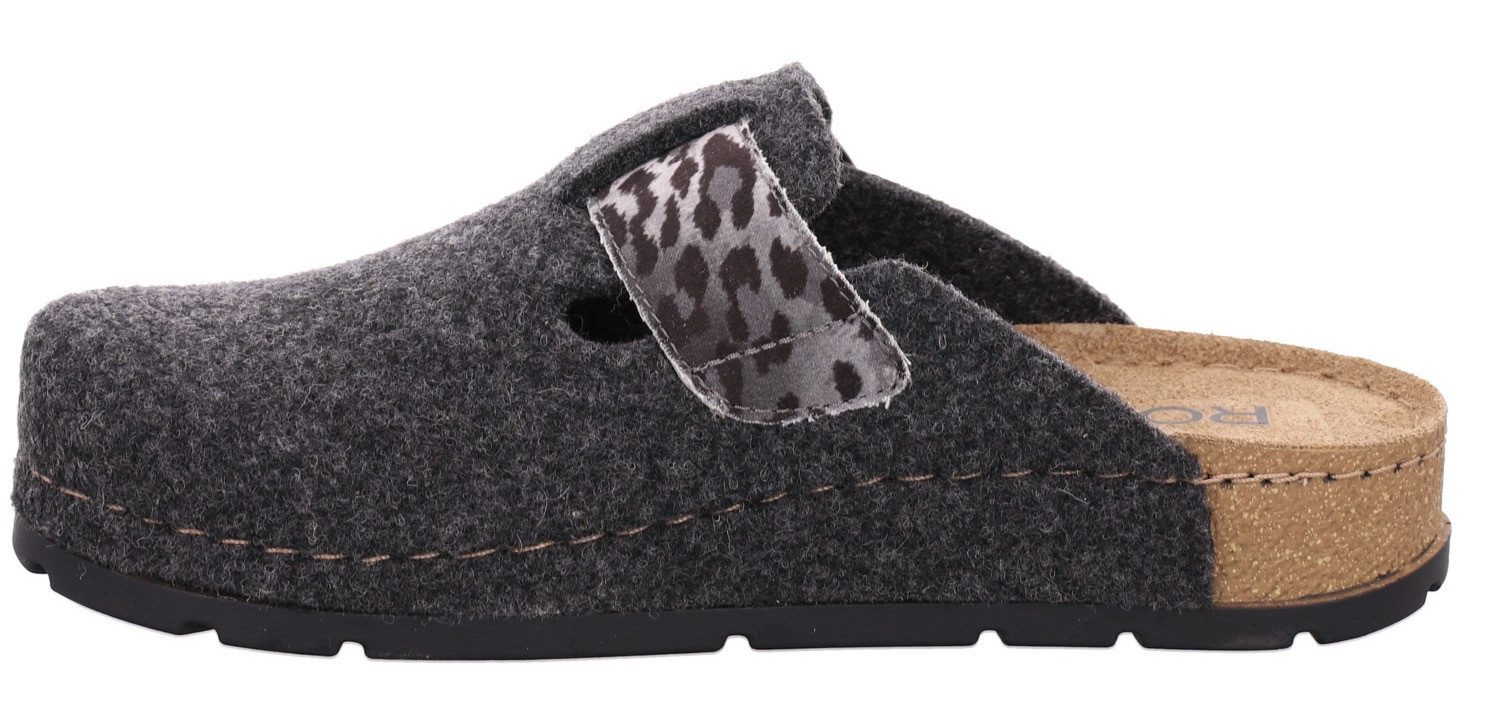 Rohde SOAVE Pantoffel Hausschuh, Filz Clog, Homeslipper mit Plateausohle
