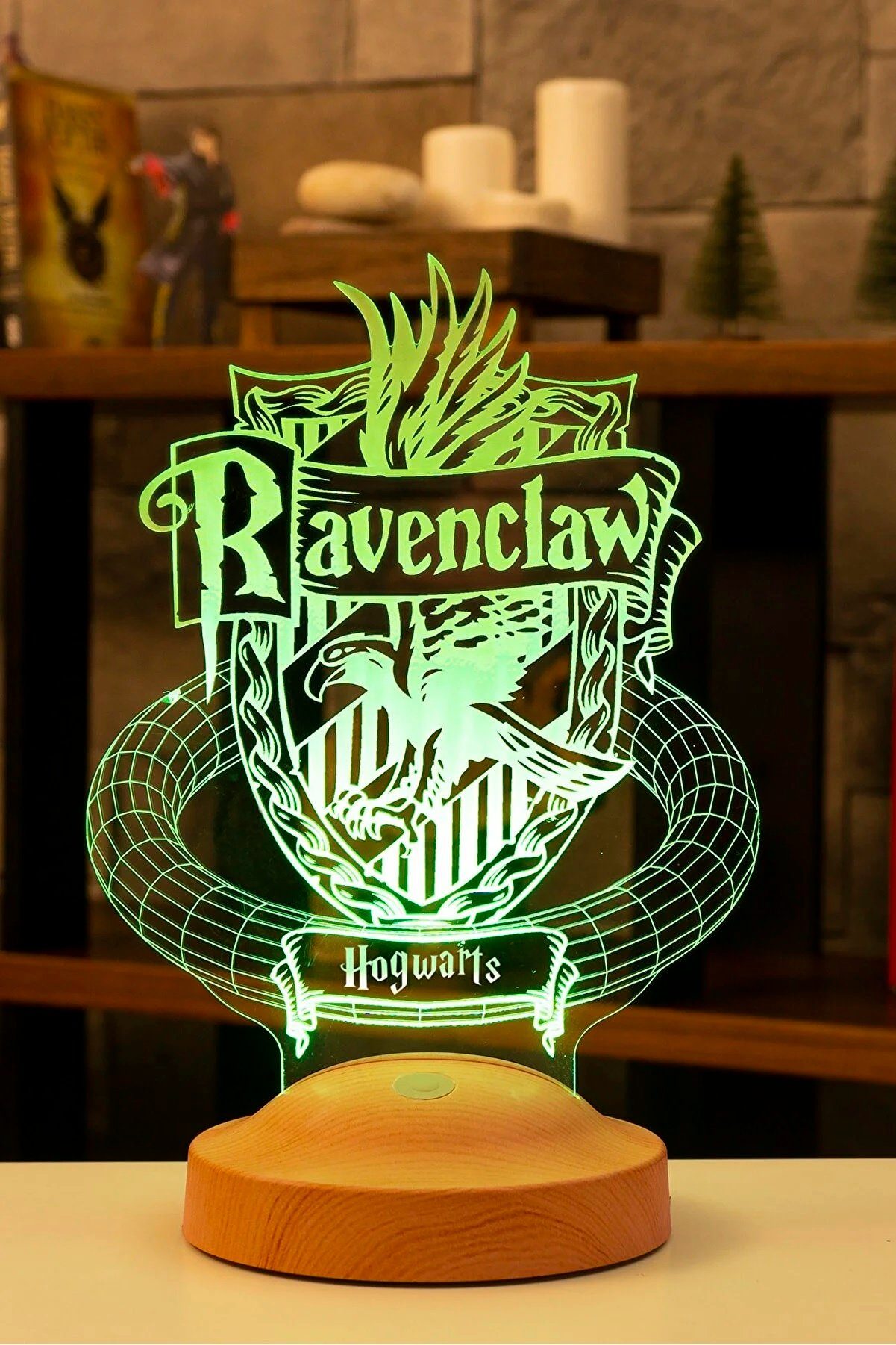 Geschenkelampe LED Nachttischlampe Ravenclaw Hogwarts Harry Potter Nachttischlicht Geschenke Lampe, Leuchte 7 Farben fest integriert, Geburtstagsgeschenk für Freunde, Mädchen, Jungen, HP Fans