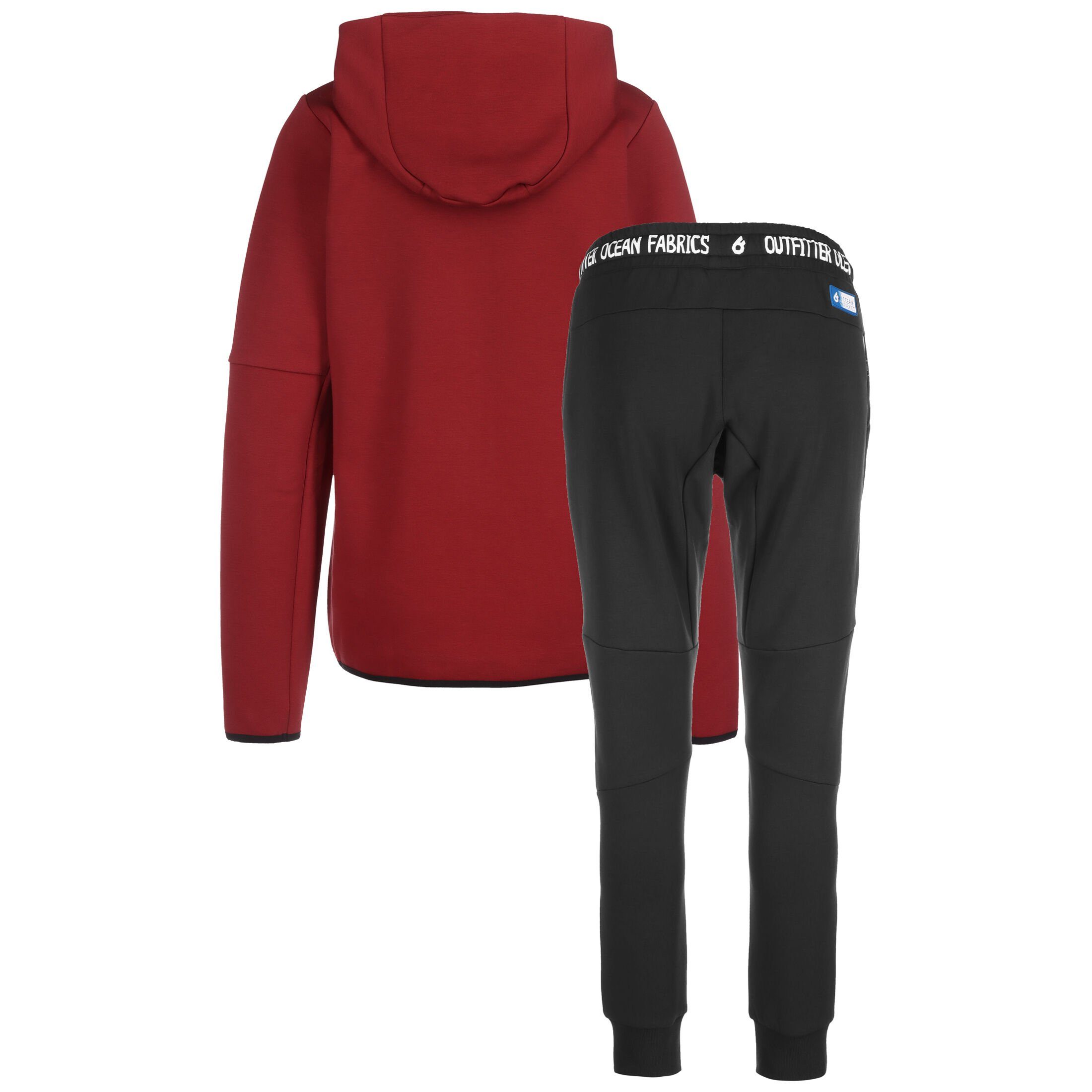 Outfitter Trainingsanzug Ocean Fabrics Jogginganzug rot Damen schwarz 