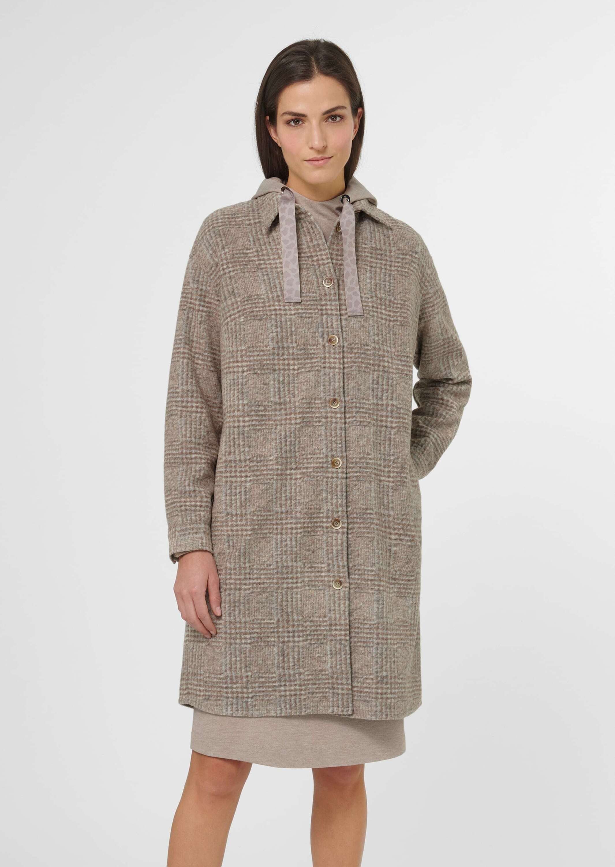 Outdoorjacke Lange Hemdjacke mit Glencheck-Karo