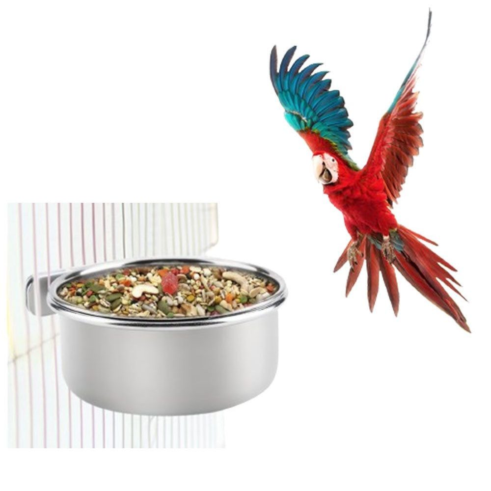 Futterstation Edelstahl Vogelnapf Futter Schüssel Futternapf, Fütterungsbecher 10cm