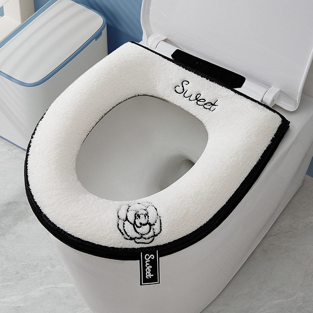 Coonoor WC-Deckelbezug Plüsch-Toilettensitzbezug Matte mit Griff und Reißve günstig online kaufen