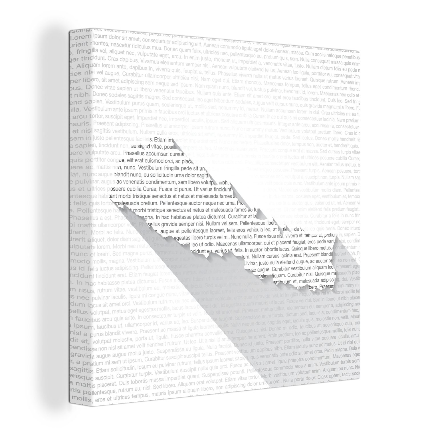 OneMillionCanvasses® Leinwandbild Schwarz-Weiß-Abbildung des Textes in Form einer Karte von Nepal, (1 St), Leinwand Bilder für Wohnzimmer Schlafzimmer