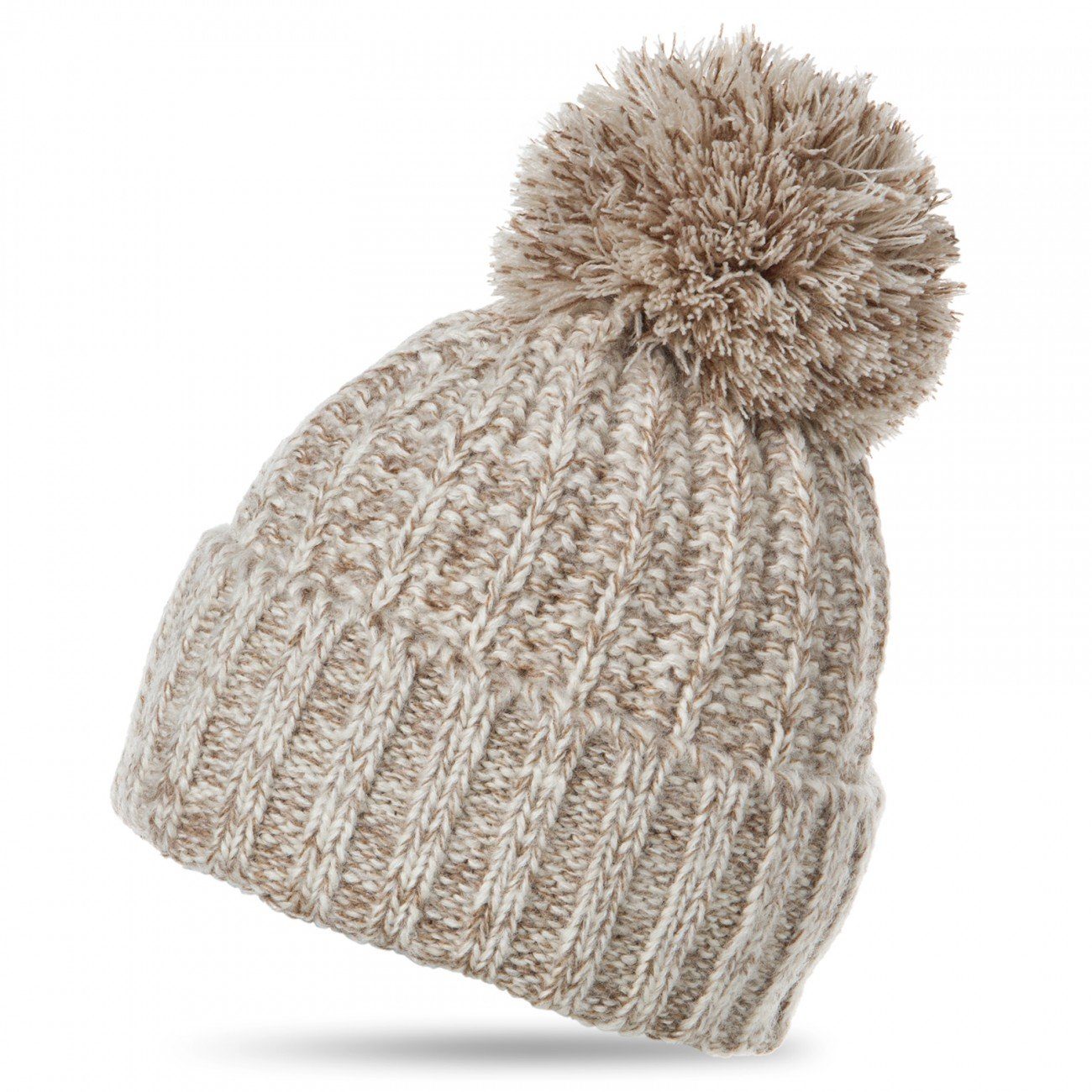 Caspar Bommelmütze MU087 klassische Damen Winter Bommelmütze beige