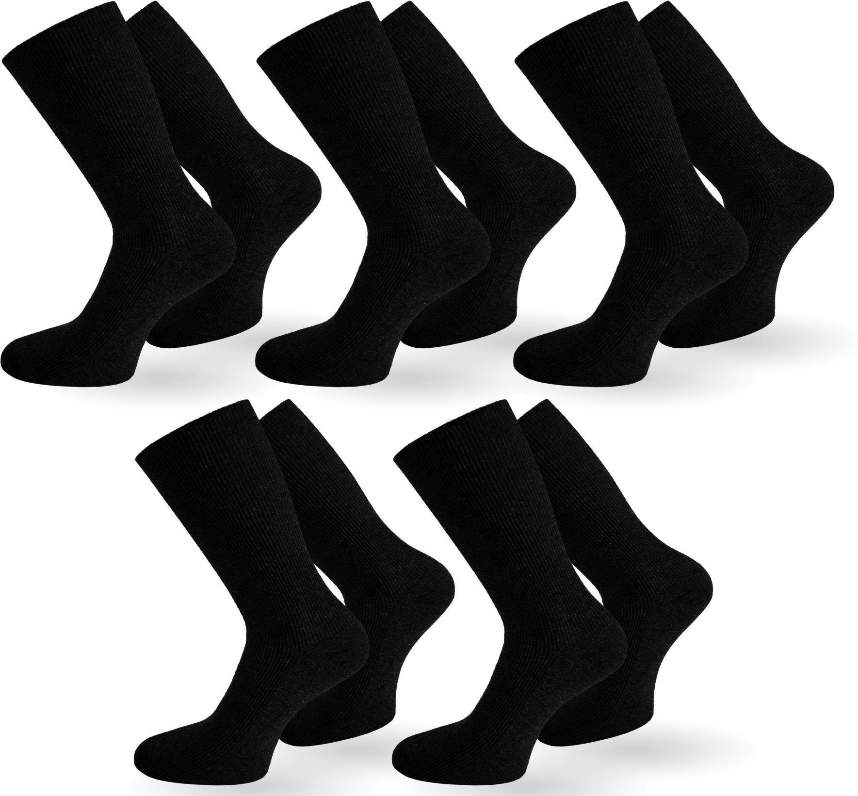 normani Diabetikersocken 10 Paar Gesundheitssocken mit hohem Baumwollanteil (10 Paar) ohne einschneidendes Bündchen