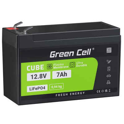 Green Cell LiFePO4 89.6Wh Battery Lithium-Eisen-Phosphat-Akku 12.8V Batterie, (12.8 V), 7Ah, 12V