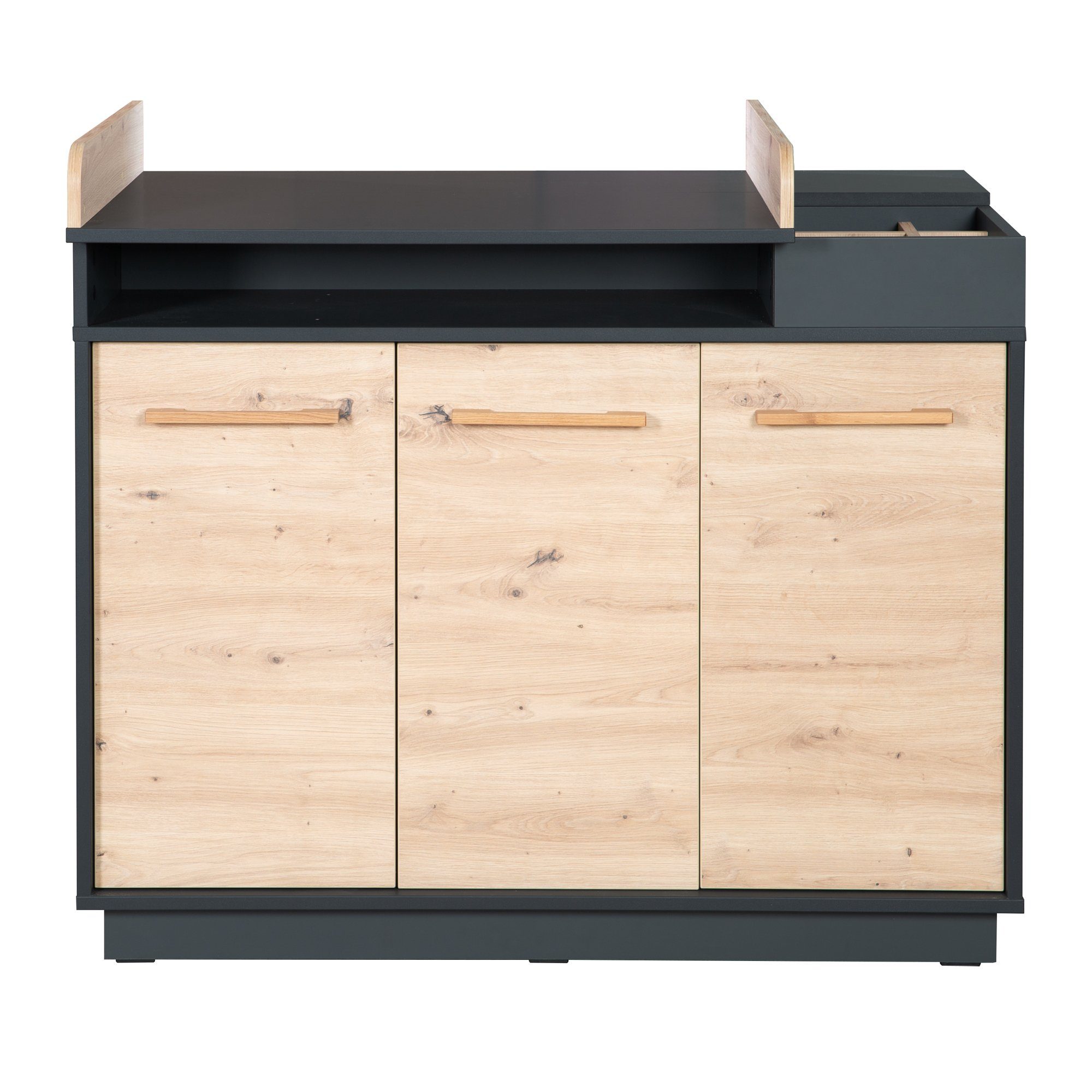 roba® Wickelkommode Lenn, 3-türiger Wickeltisch inkl. abnehmbarem Wickelansatz