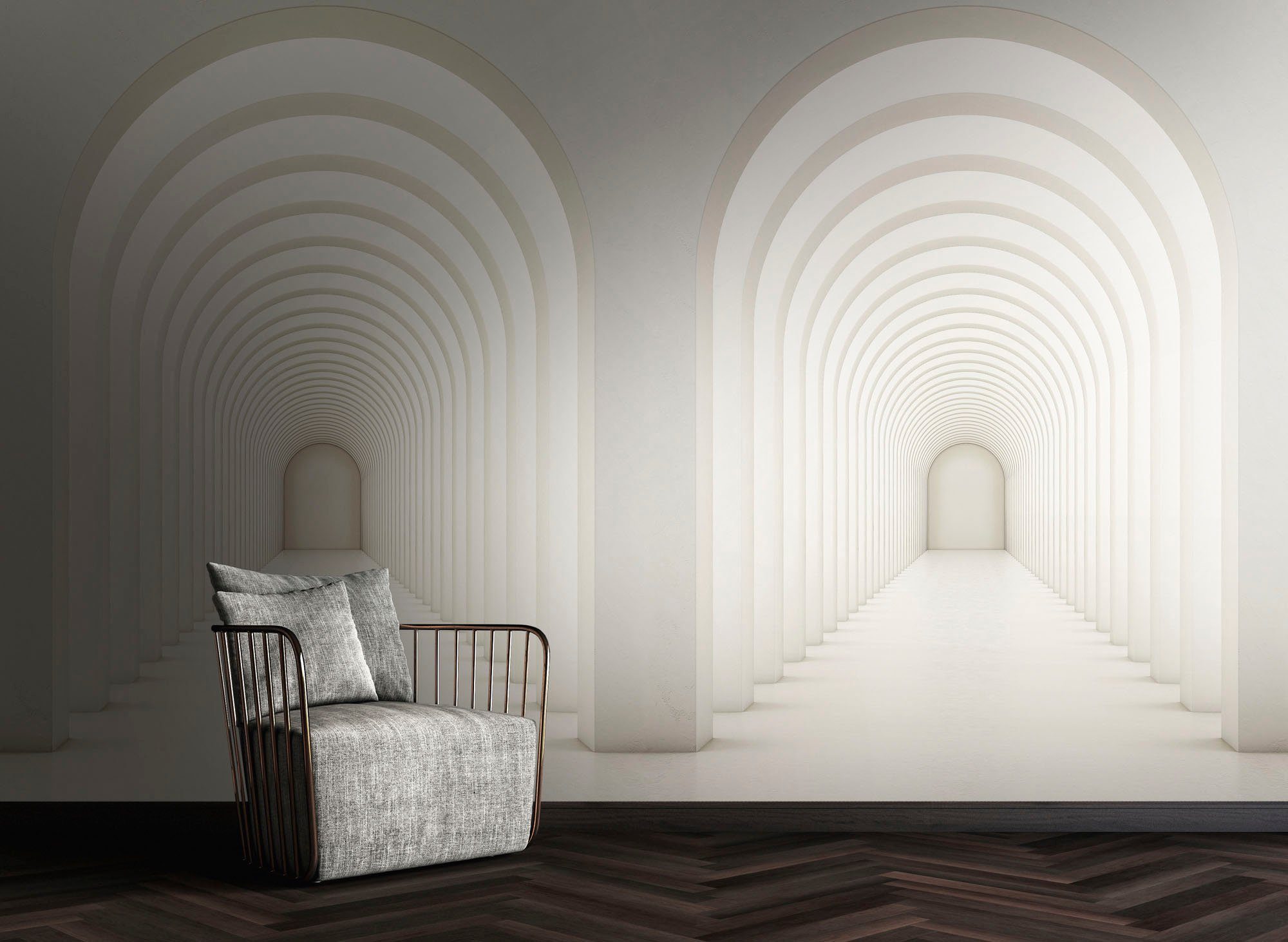 living walls Fototapete The Wall, glatt, 3D-Optik, matt, gemustert, Fototapete Modern Tapete 3D Tapeten Wohnzimmer Schlafzimmer Design