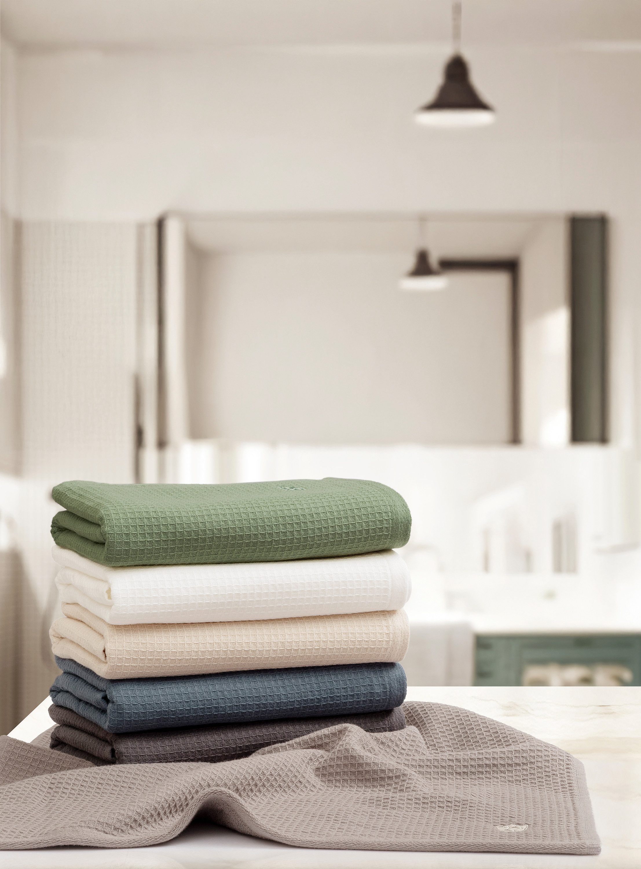 ROSS Saunatuch Waffelpique, Frottier (Packung, 1-St), 100% Baumwolle