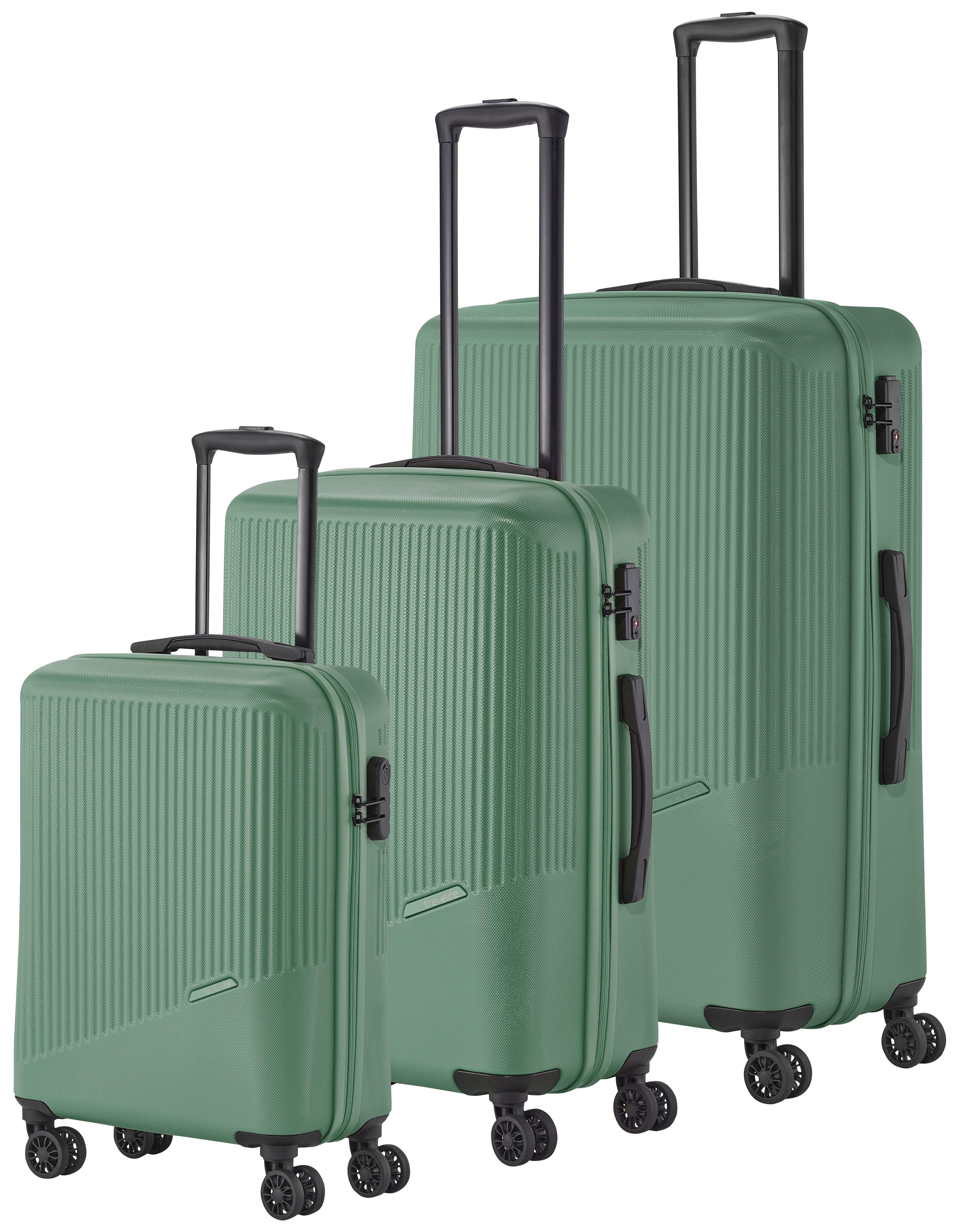 Hartschalen travelite 4 grün dezentem 4w Set), Trolleyset Rollen, Trolley 3 tlg., L/M/S, (Set, in Look BALI