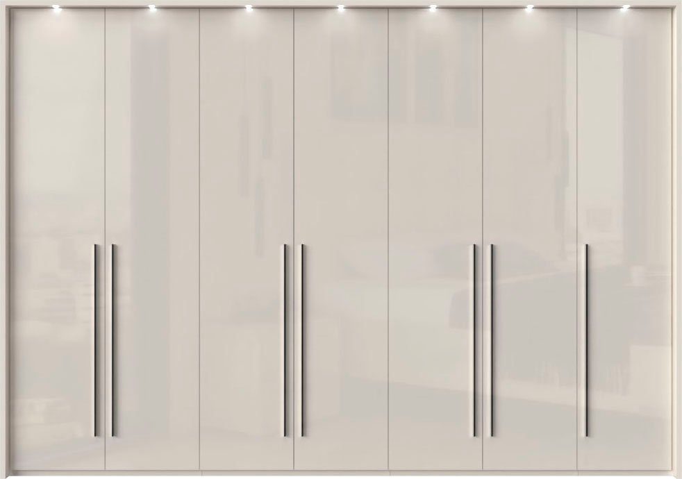 OTTO home Kleiderschrank Piano, inklusive Rahmen und Beleuchtung, soft-close-Funktion (viele Breiten zur Auswahl, 226cm hoch) beige oder weiß, UV lackiert, Hoch – Bild 2 von 5
