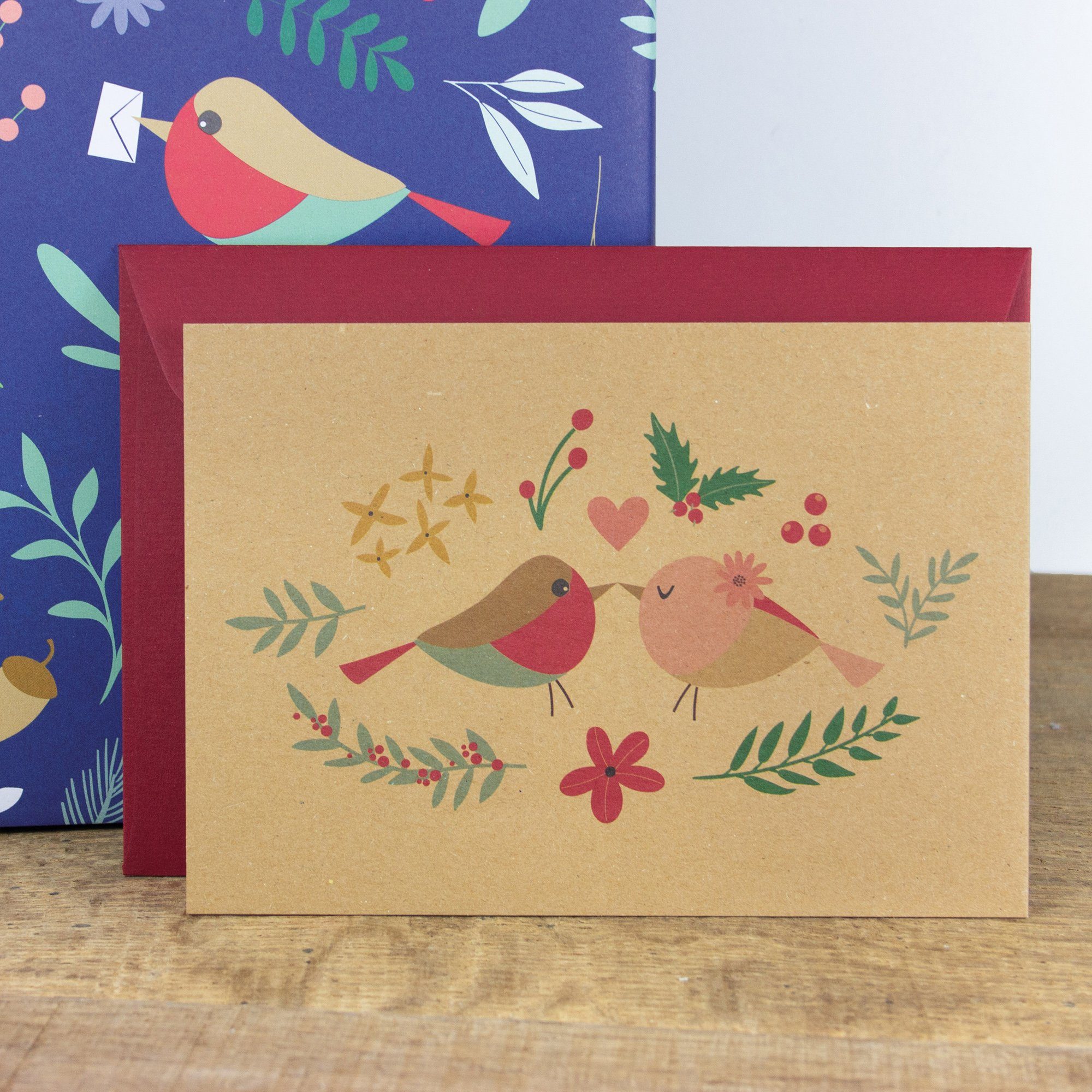 Bow & Briefumschlag mitUmschlag mit Postkarte Bird Love, wahlweise Postkarte Hummingbird