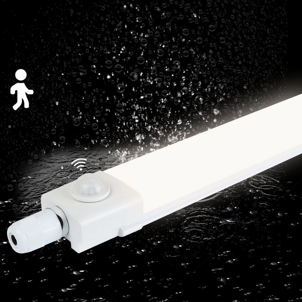 Deckenleuchte Nettlife Deckenlampe integriert, IP65 fest LED Neutralweiß ‎Weiß, mit 4000K, 36W LED 120CM LED Deckenleuchte Bewegungsmelder